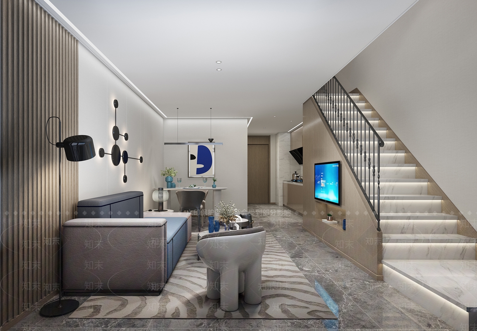 现代单身公寓3D模型下载【ID:1112402687】