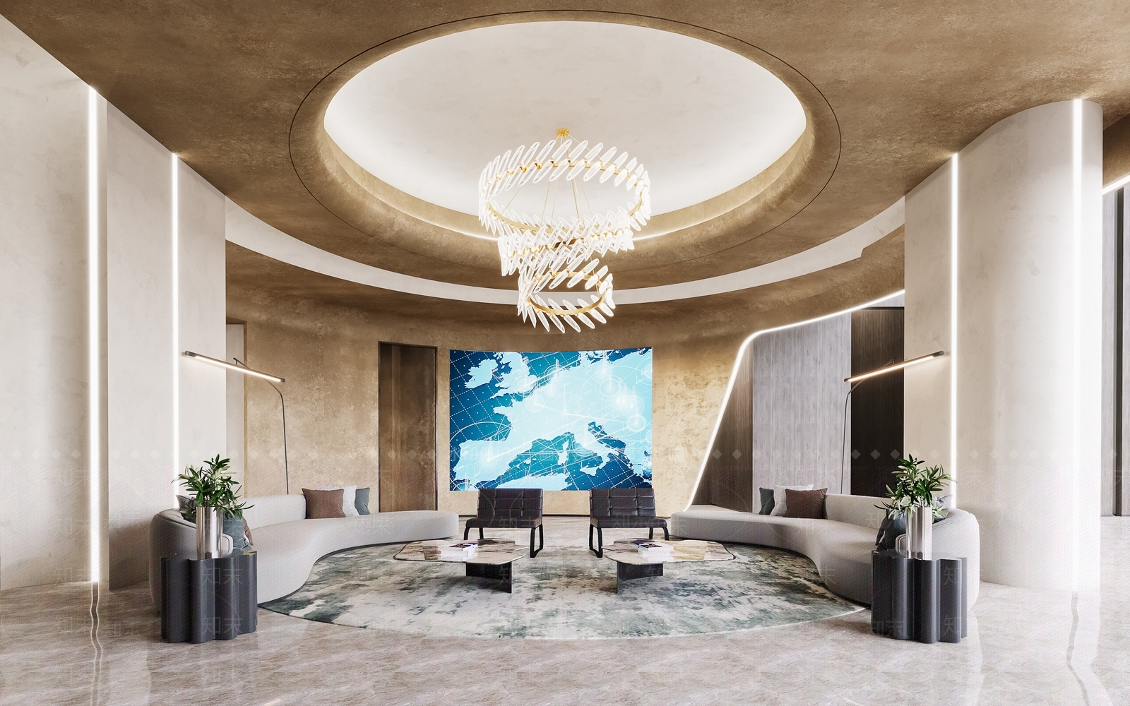 现代公司休息区3D模型下载【ID:1112404039】