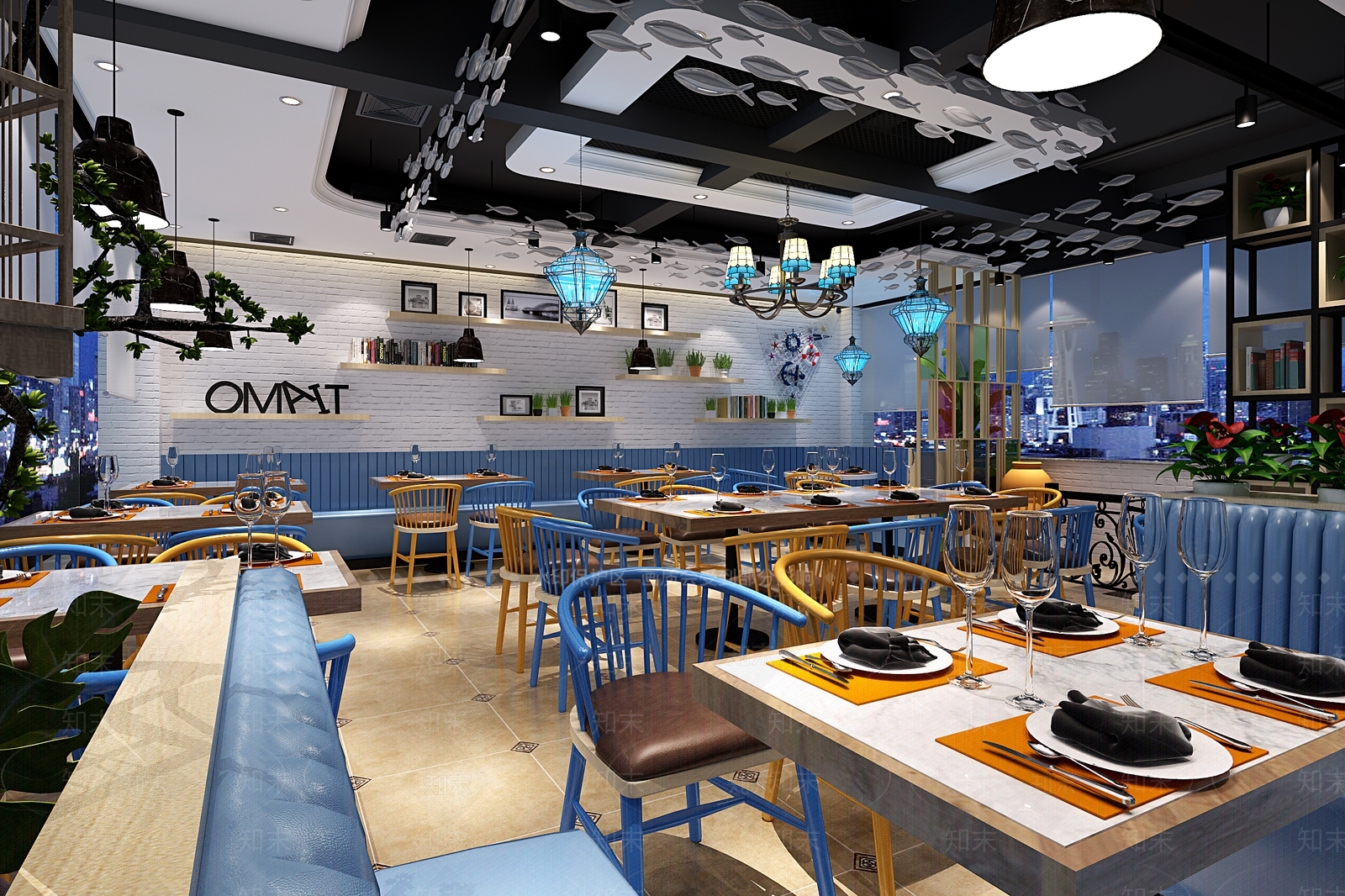 地中海海鲜餐厅3D模型下载【ID:1112405198】