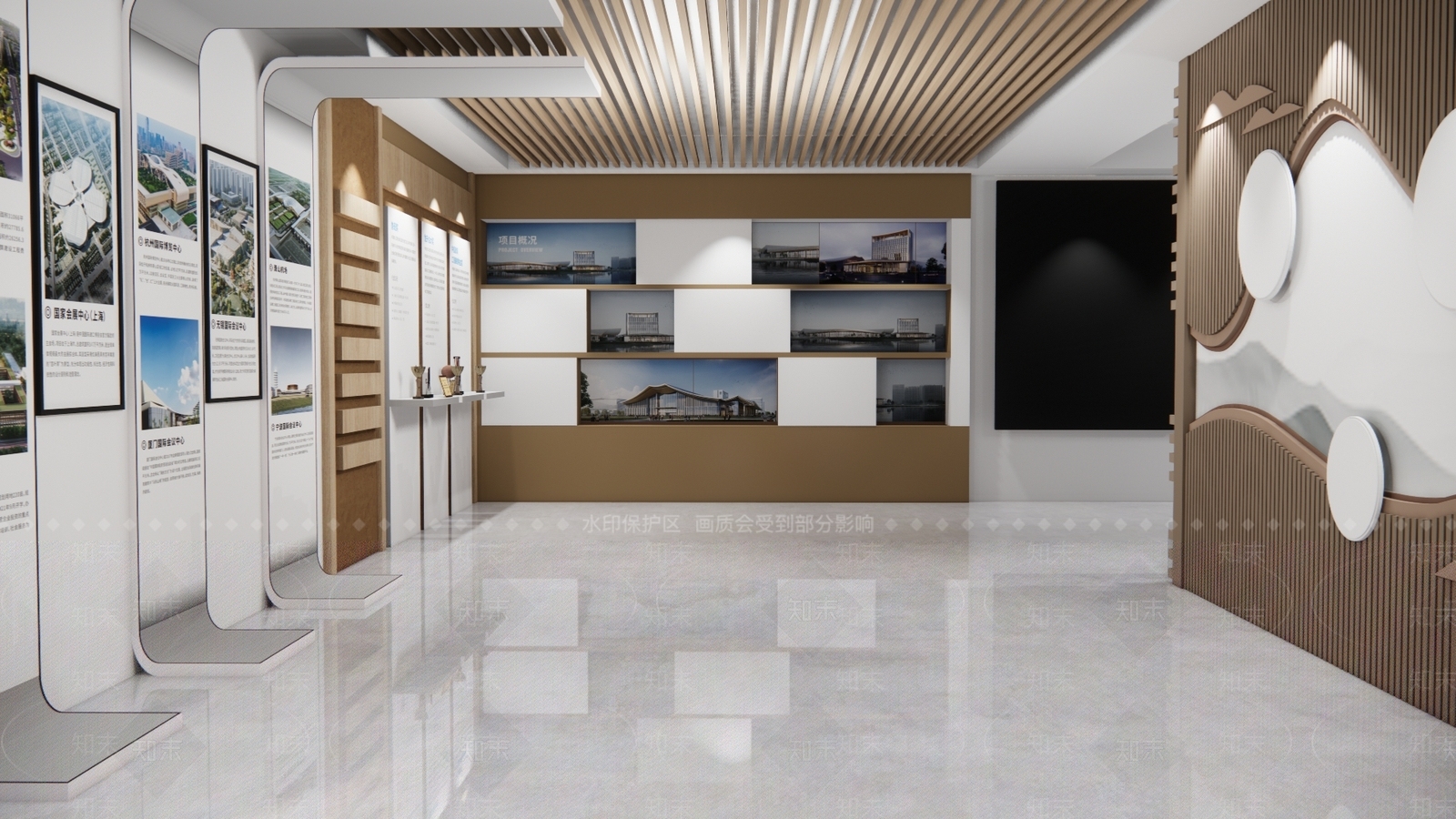 现代企业展厅SU模型下载【ID:1112649816】