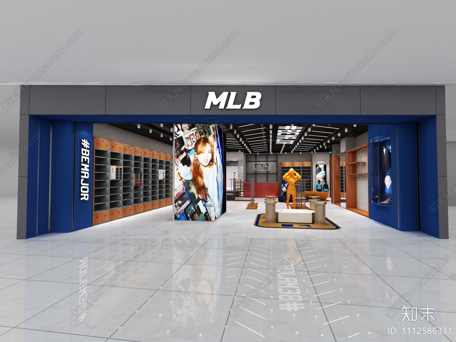 MLB成都专卖店国金店施工图效果图cad施工图下载【ID:1112586331】
