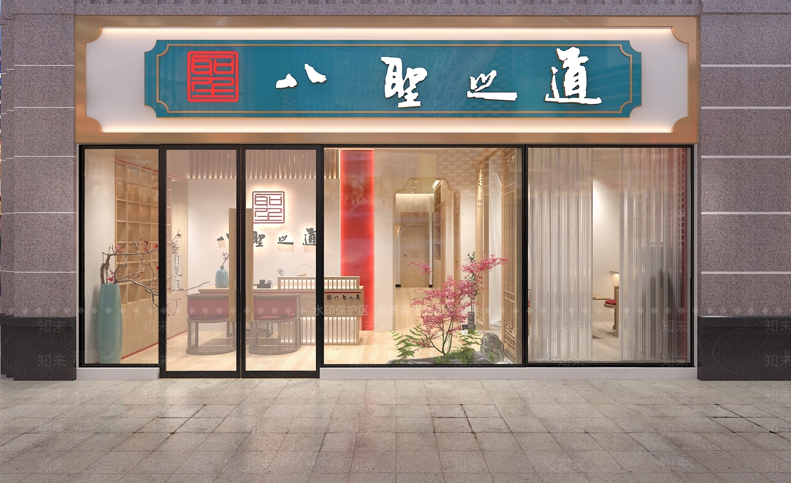 新中式国风国潮茶馆3D模型下载【ID:1112415297】