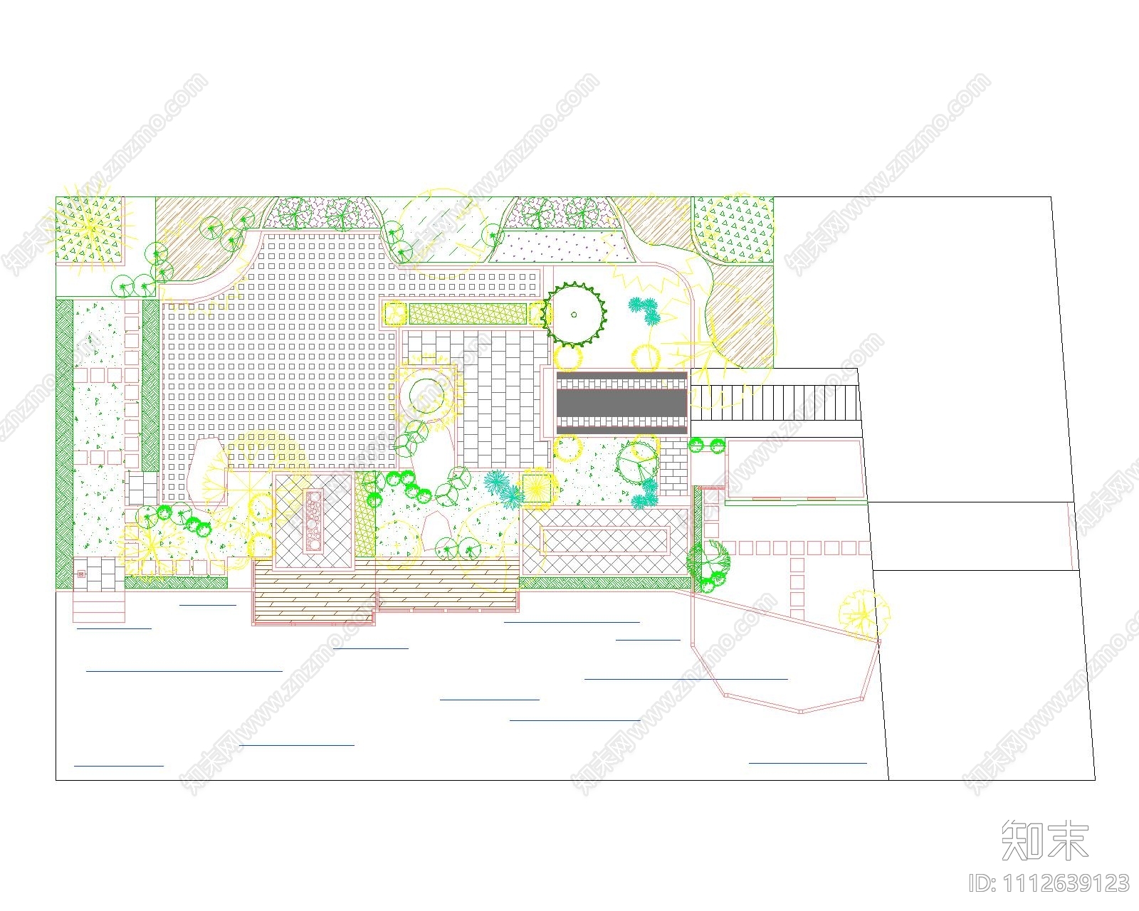 别墅花园设计cad施工图下载【ID:1112639123】