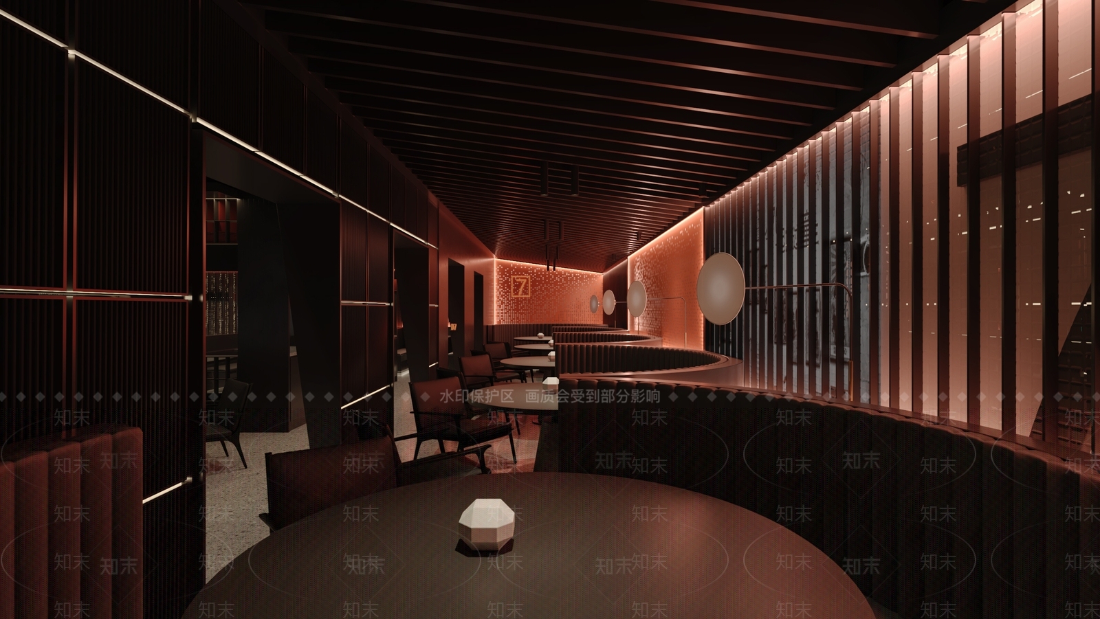 现代酒店餐厅3D模型下载【ID:1221595964】