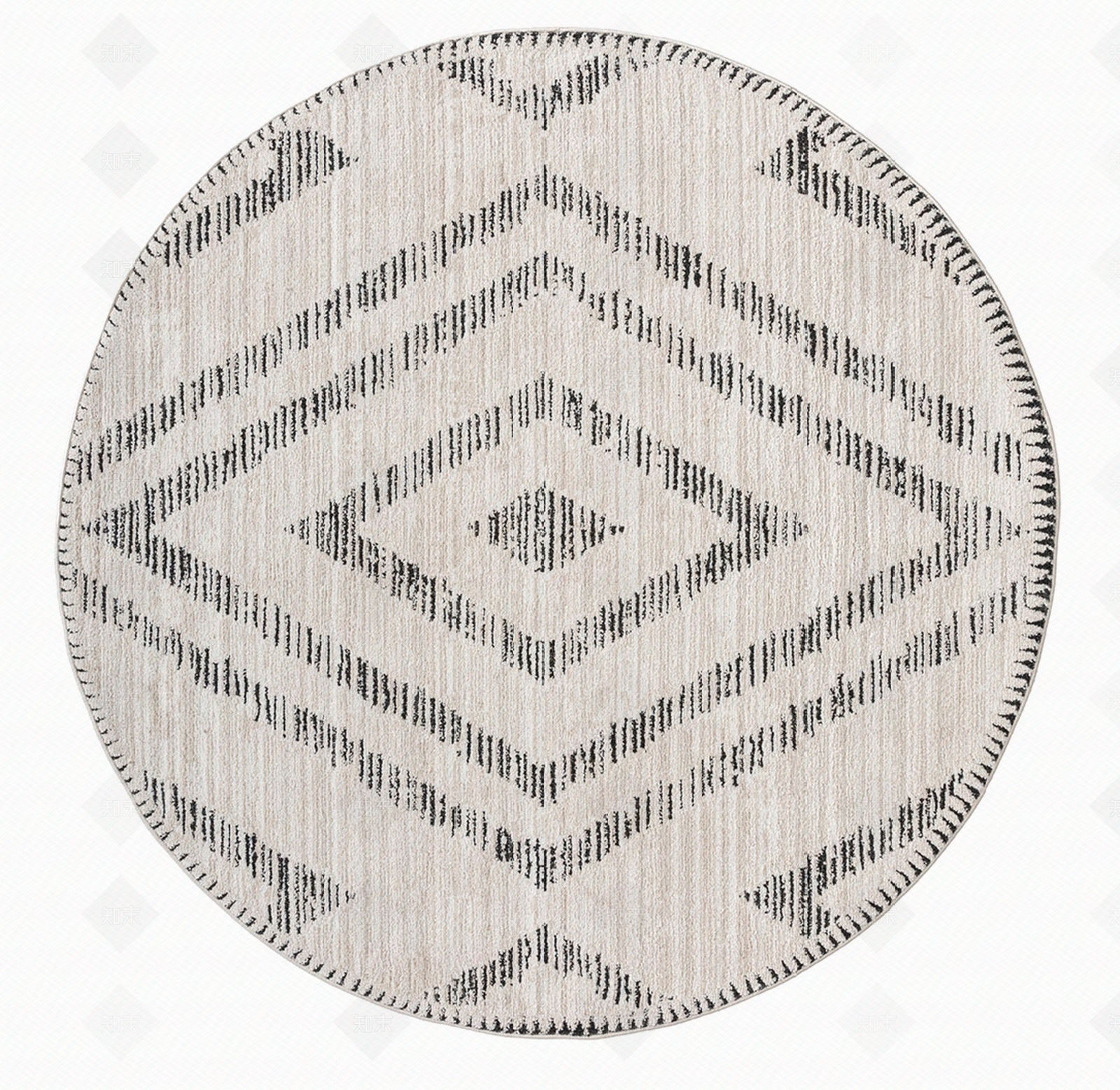 简约灰白菱形圆形地毯贴图下载【ID:1112442224】