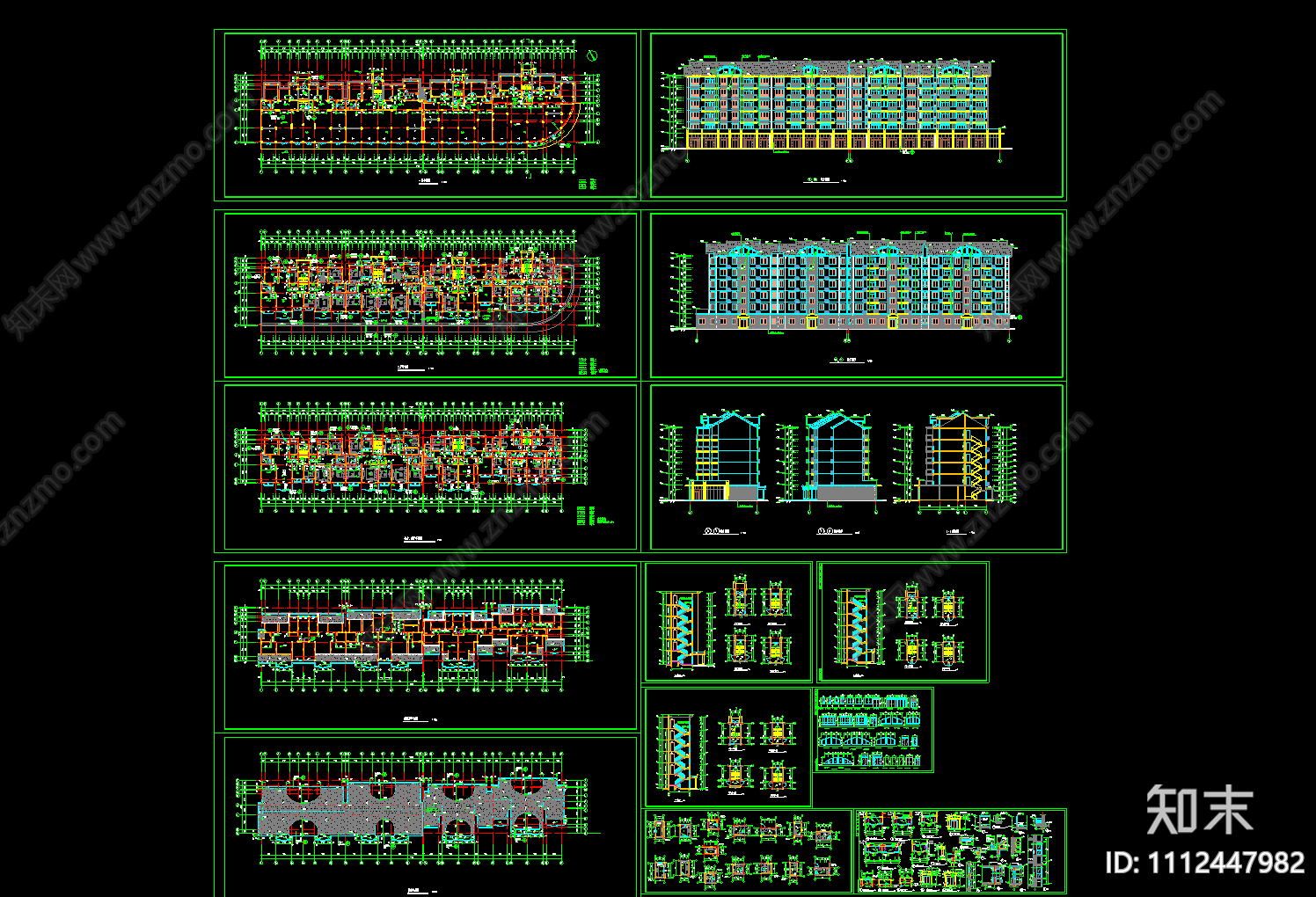 多层住宅楼CAD施工图下载【ID:1112447982】
