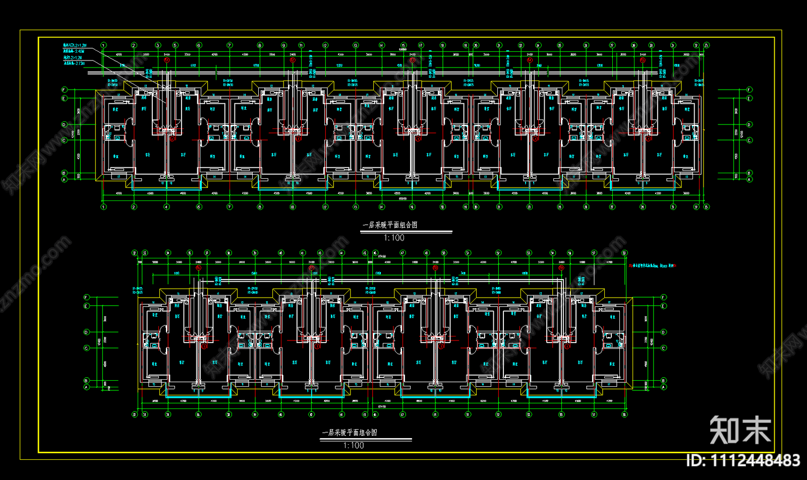 五层住宅小区建筑结构水电CAD施工图下载【ID:1112448483】