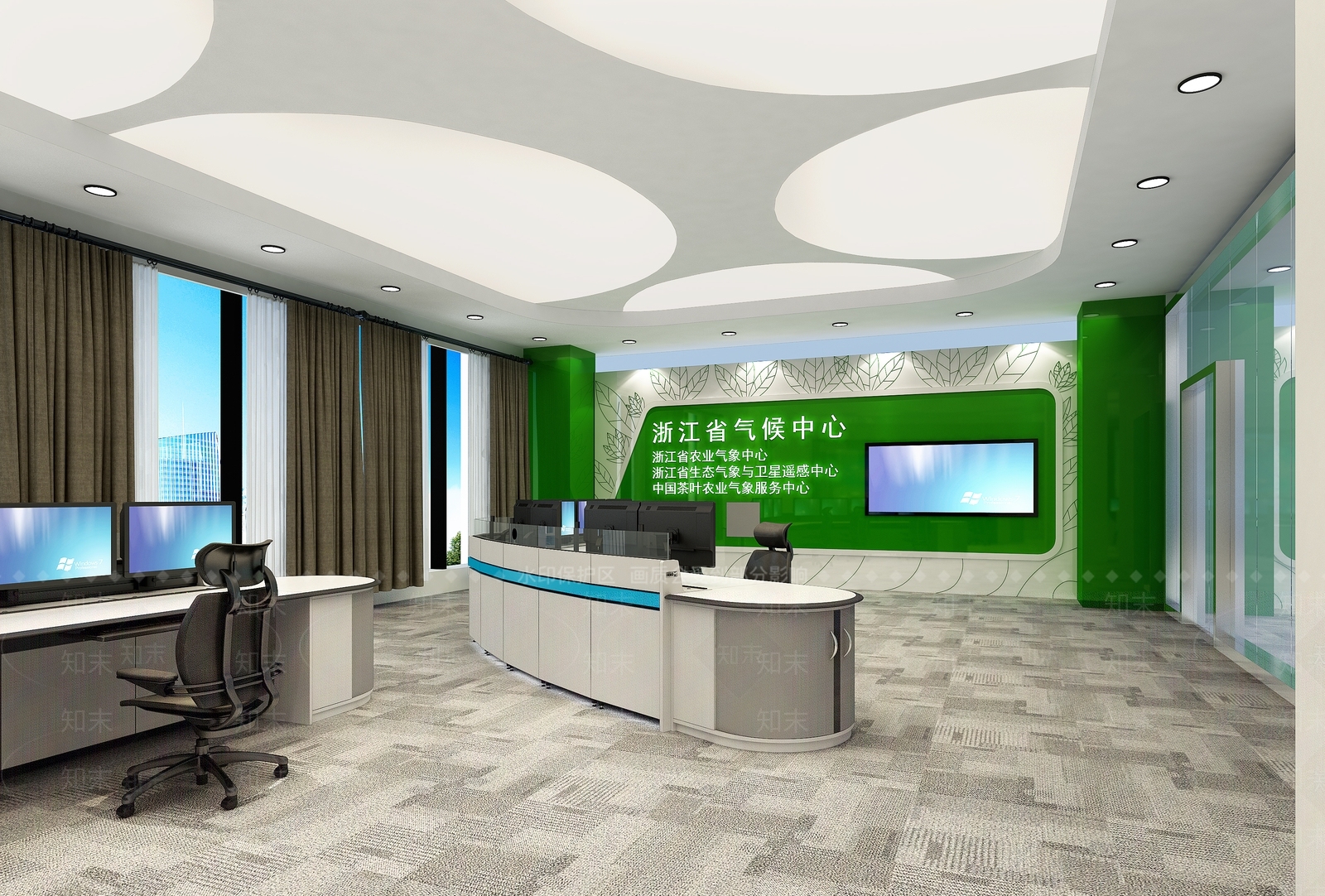 现代气象局指挥控制室3D模型下载【ID:1112448943】
