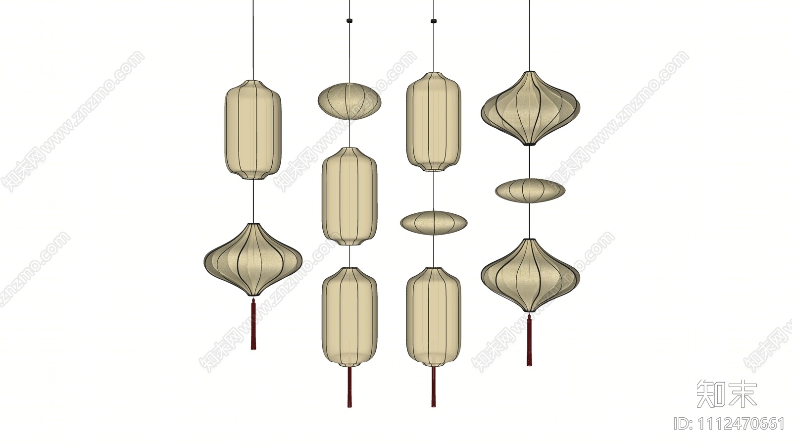 新中式灯笼SU模型下载【ID:1112470661】