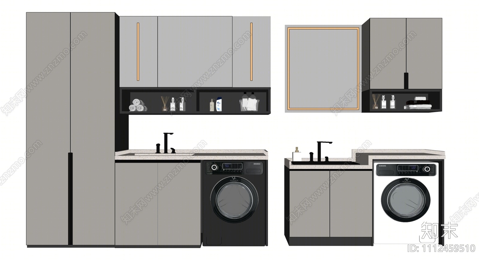 现代洗衣柜SU模型下载【ID:1112459510】