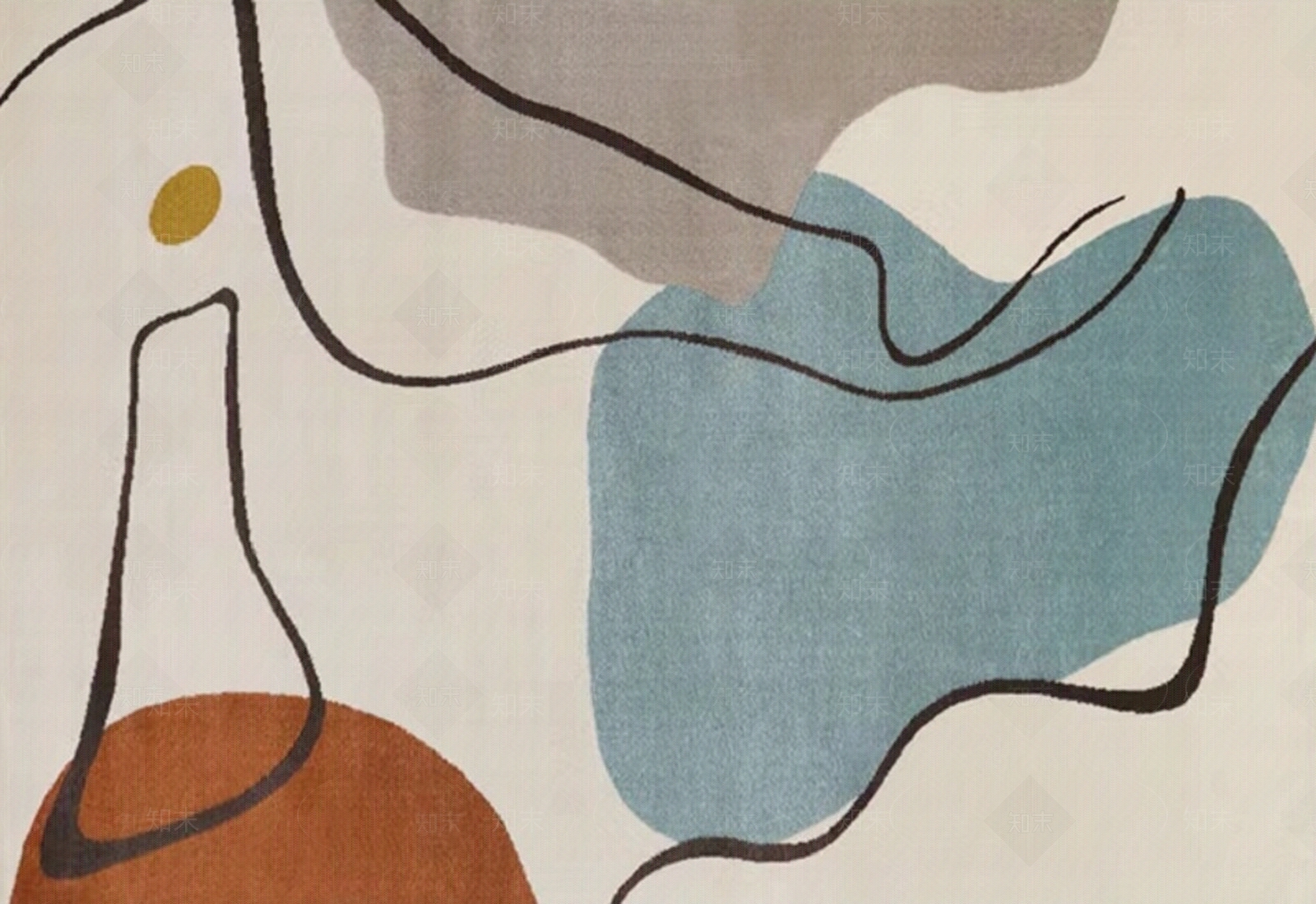 日式奶油风几何地毯贴图下载【ID:1112458086】