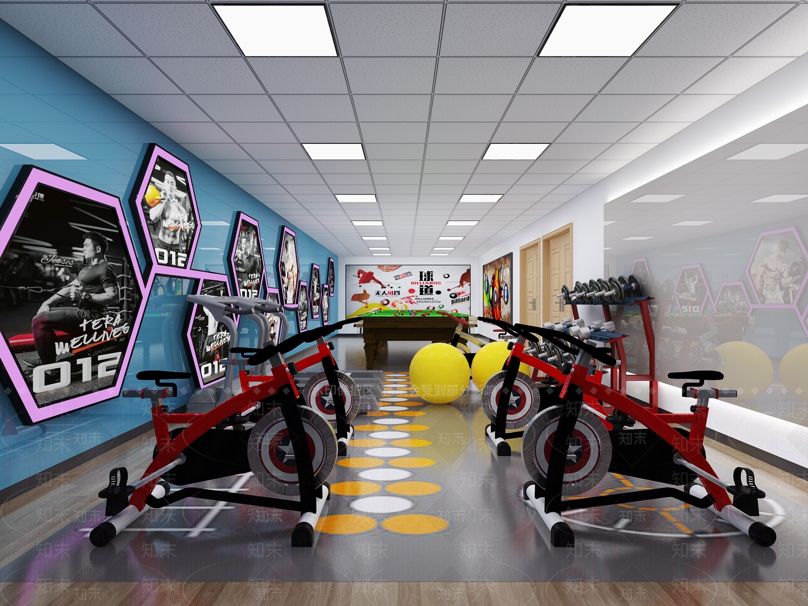 现代健身房3D模型下载【ID:1112956930】