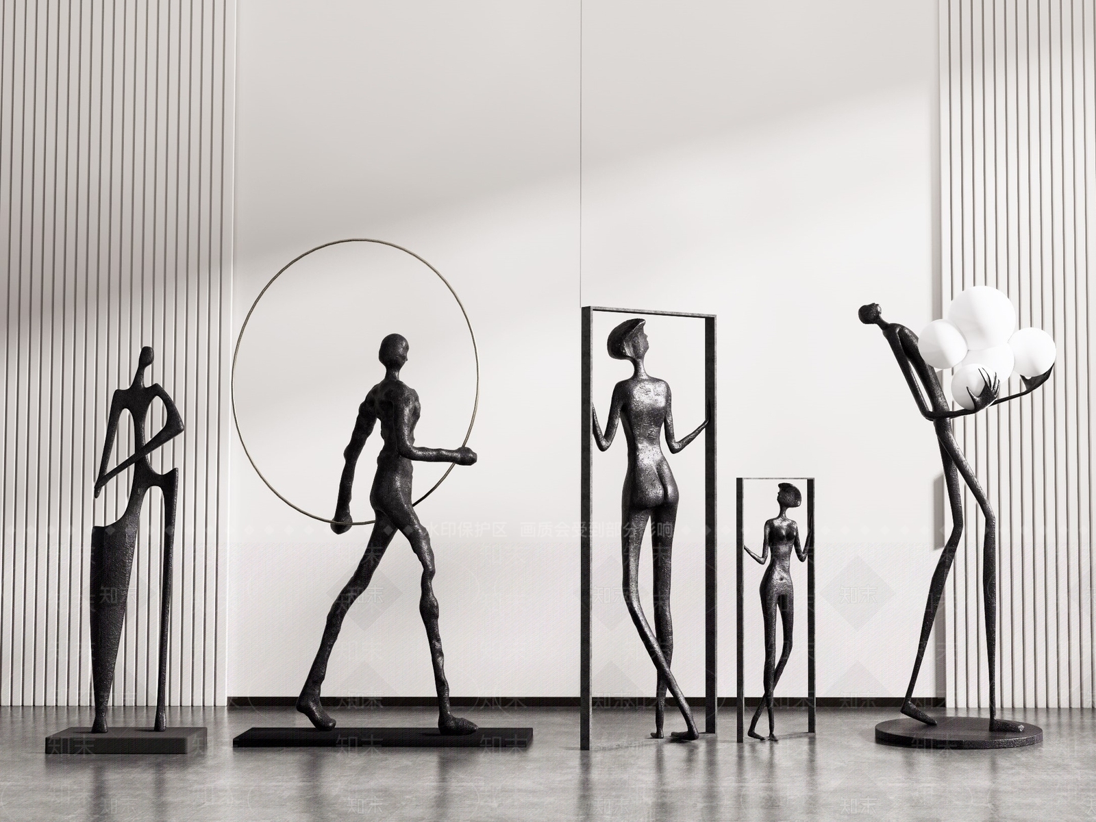 现代人像雕塑SU模型下载【ID:1112472985】