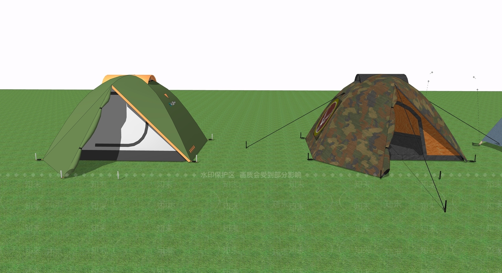 现代露营帐篷SU模型下载【ID:1112477595】