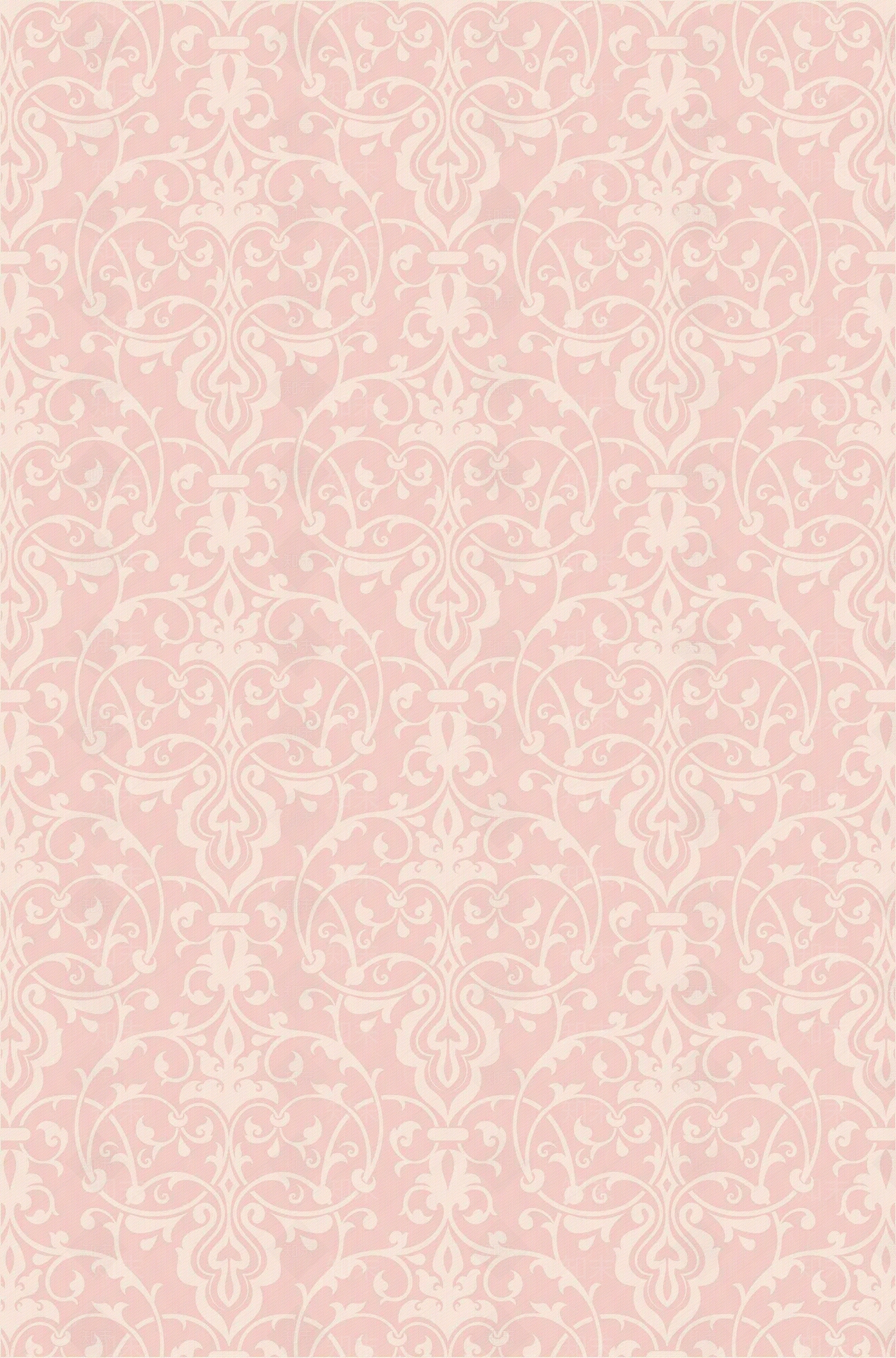 粉色欧式大马士革印花墙纸贴图下载【ID:1112490792】