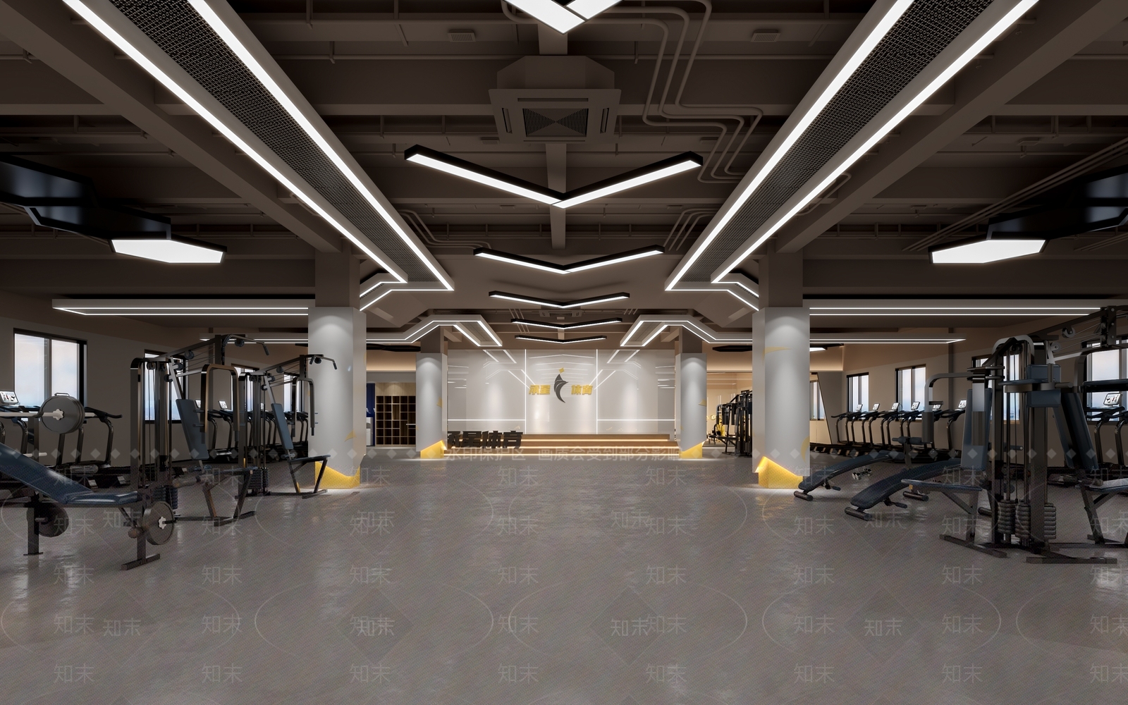 工业风健身房3D模型下载【ID:1112491469】