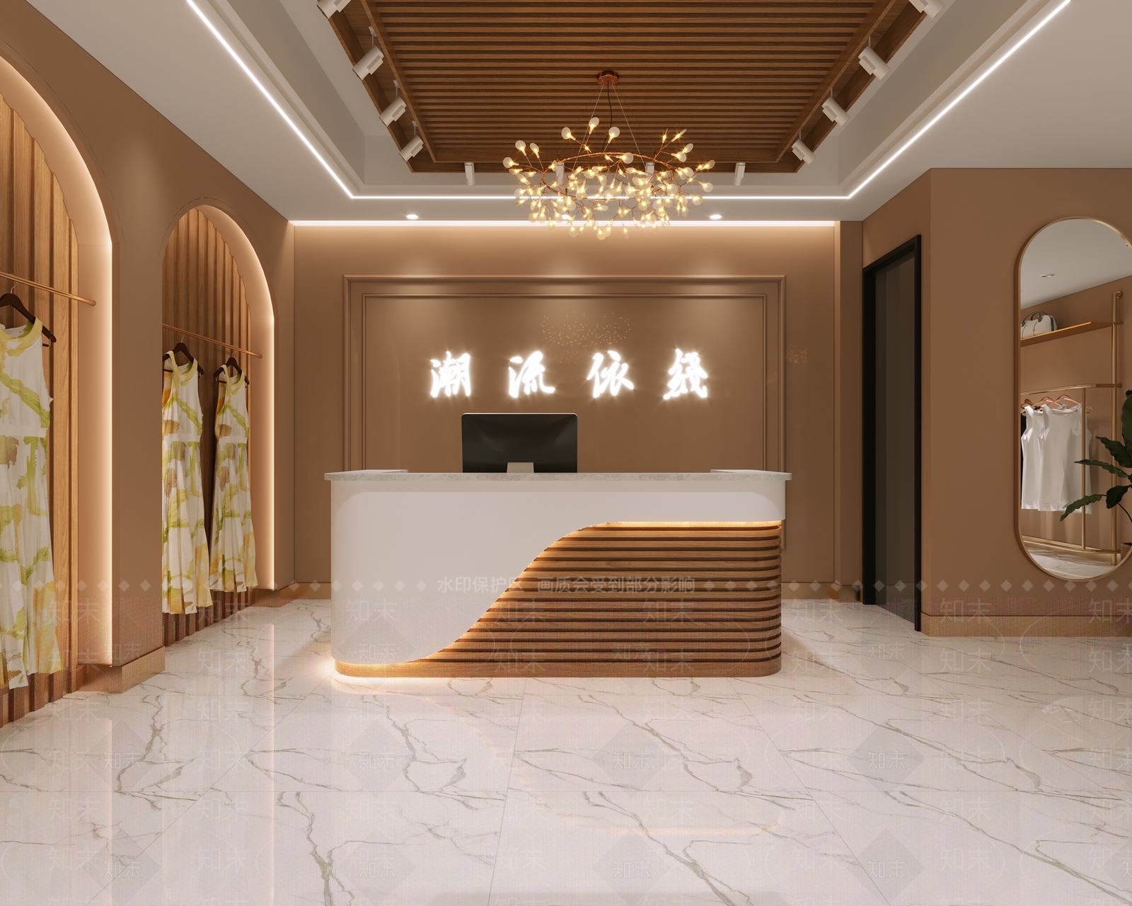 现代服装鞋店3D模型下载【ID:1112497694】