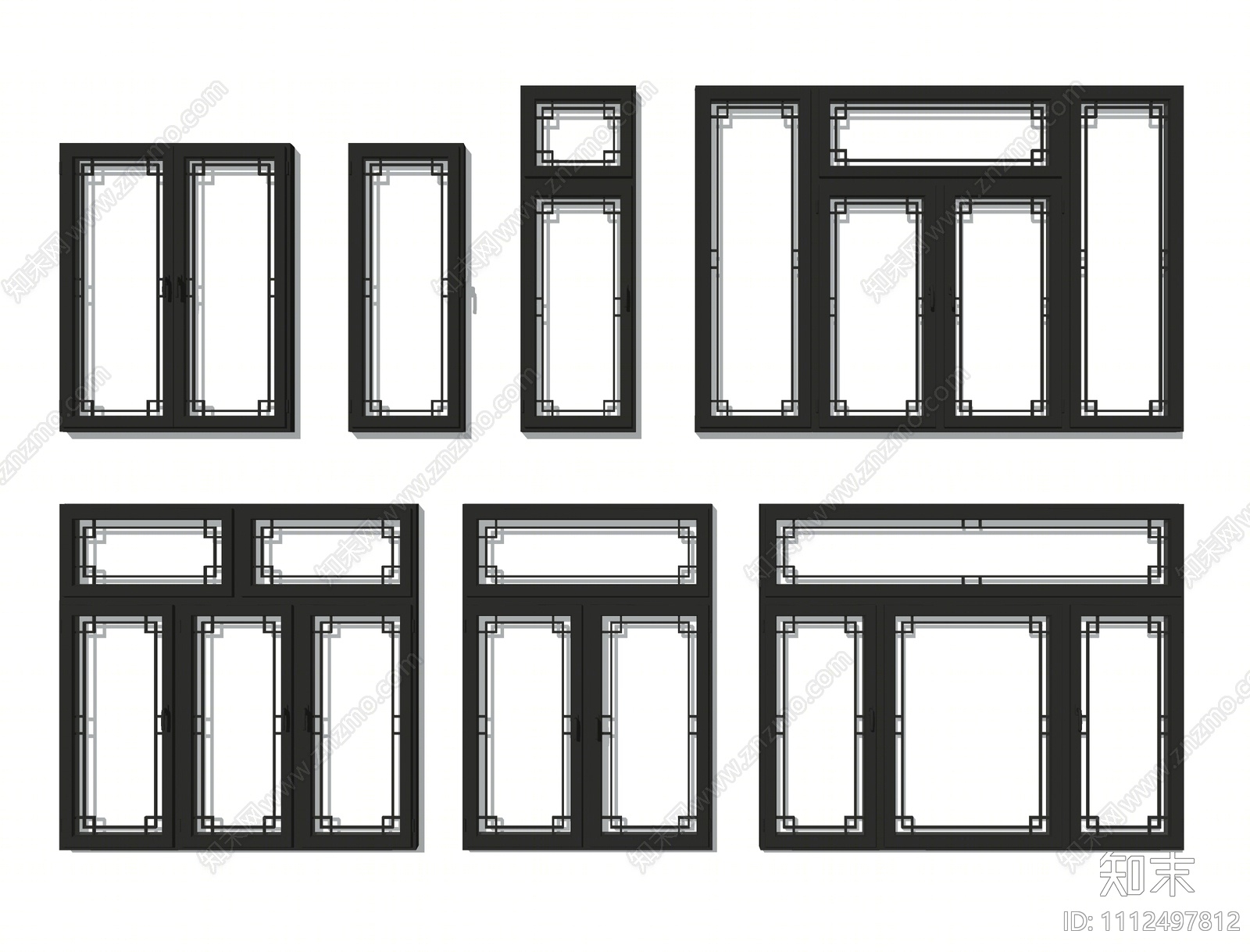 新中式窗户SU模型下载【ID:1112497812】