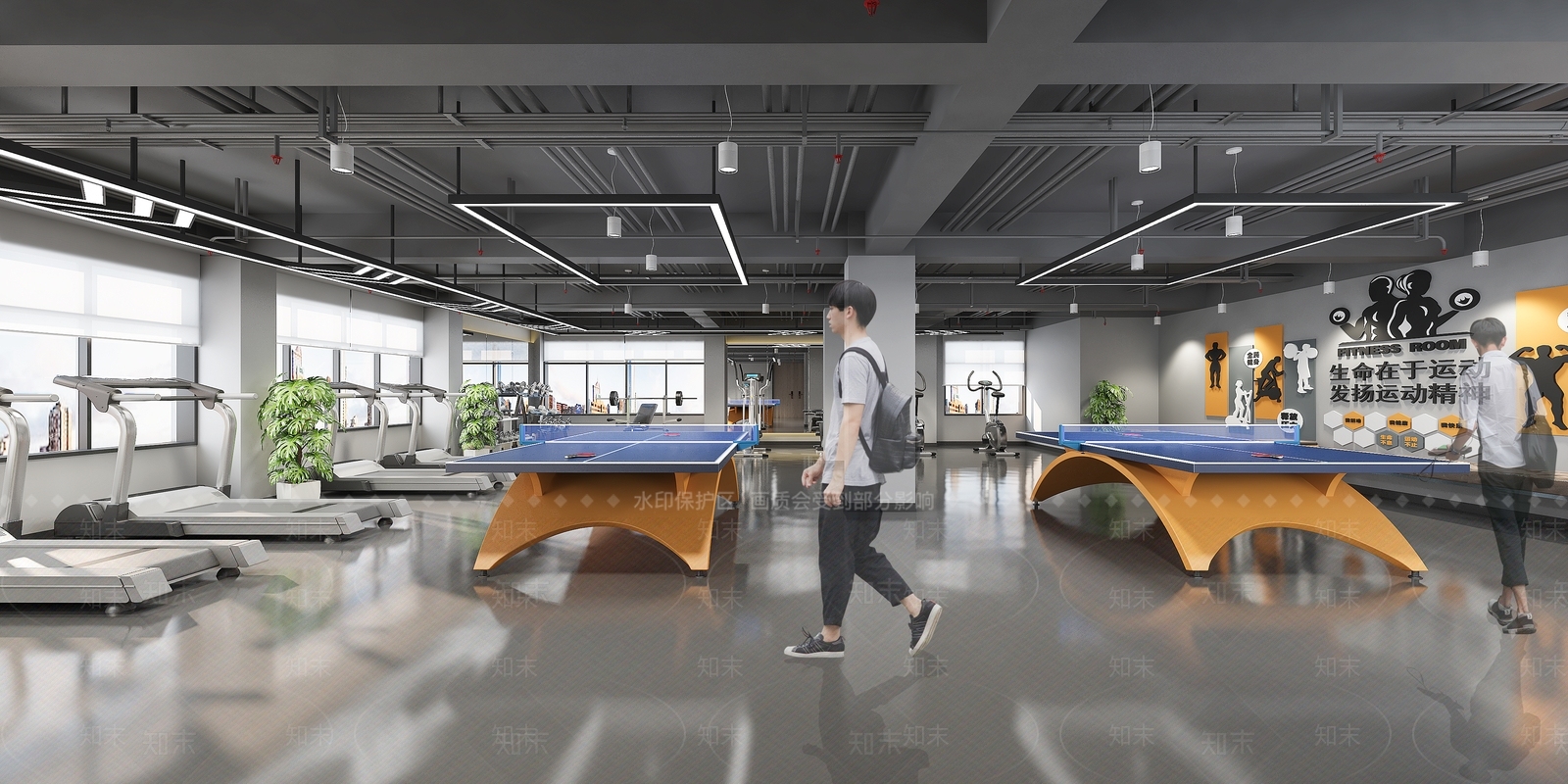 工业风健身房3D模型下载【ID:1112502027】