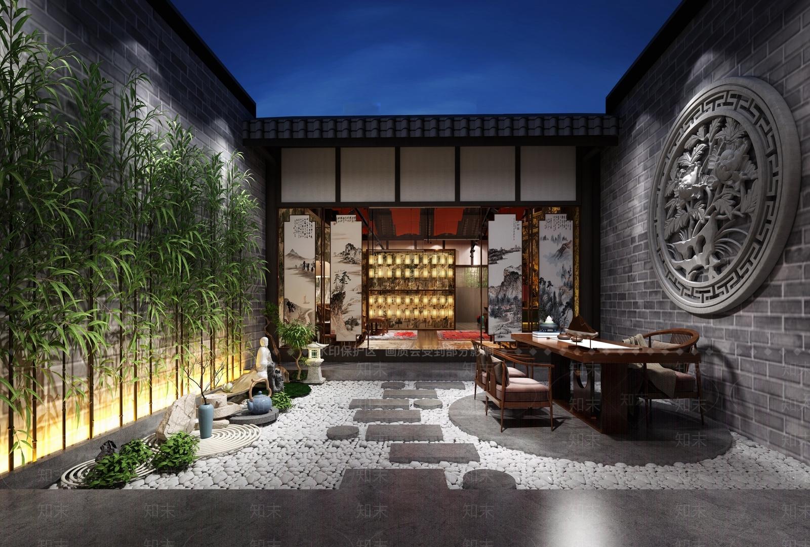 中式民宿3D模型下载【ID:1112503559】