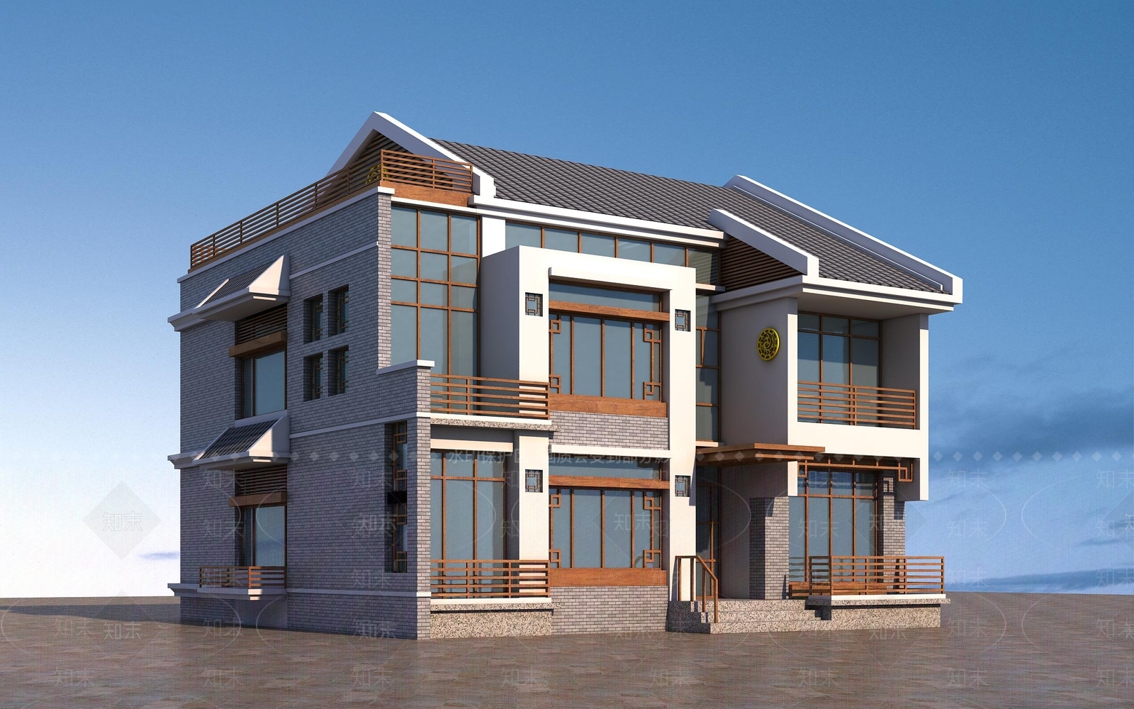 中式民宿建筑3D模型下载【ID:1112503583】