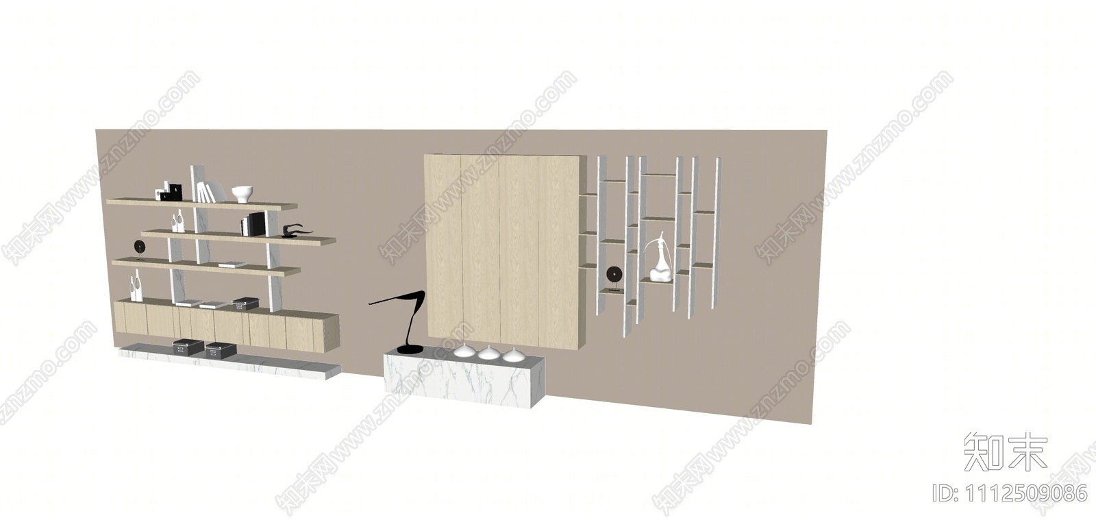 现代装饰架SU模型下载【ID:1112509086】
