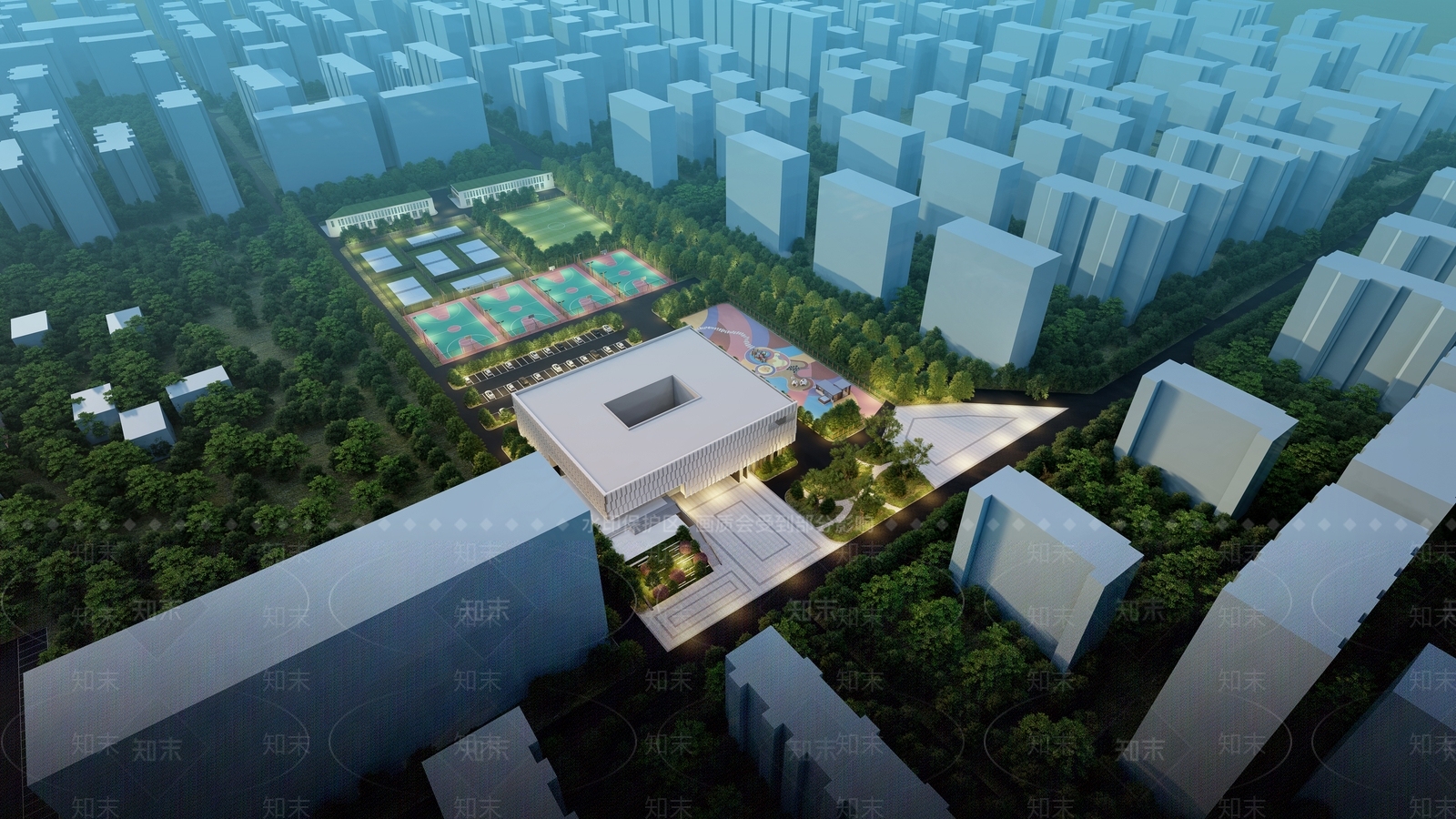 现代公园景观SU模型下载【ID:1112509567】