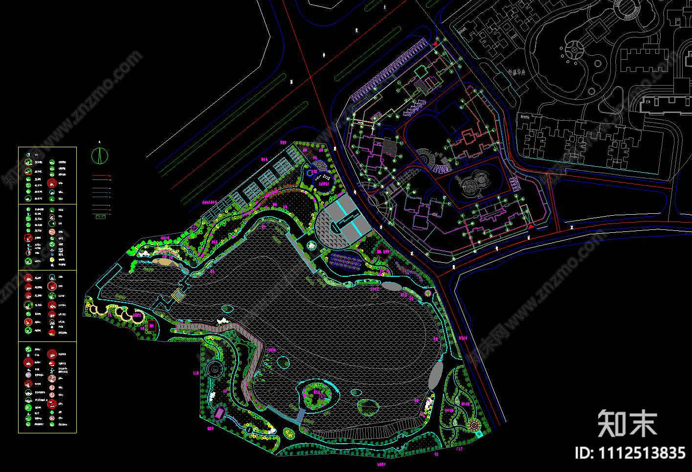 公园景观植物绿化布置图施工图下载【ID:1112513835】