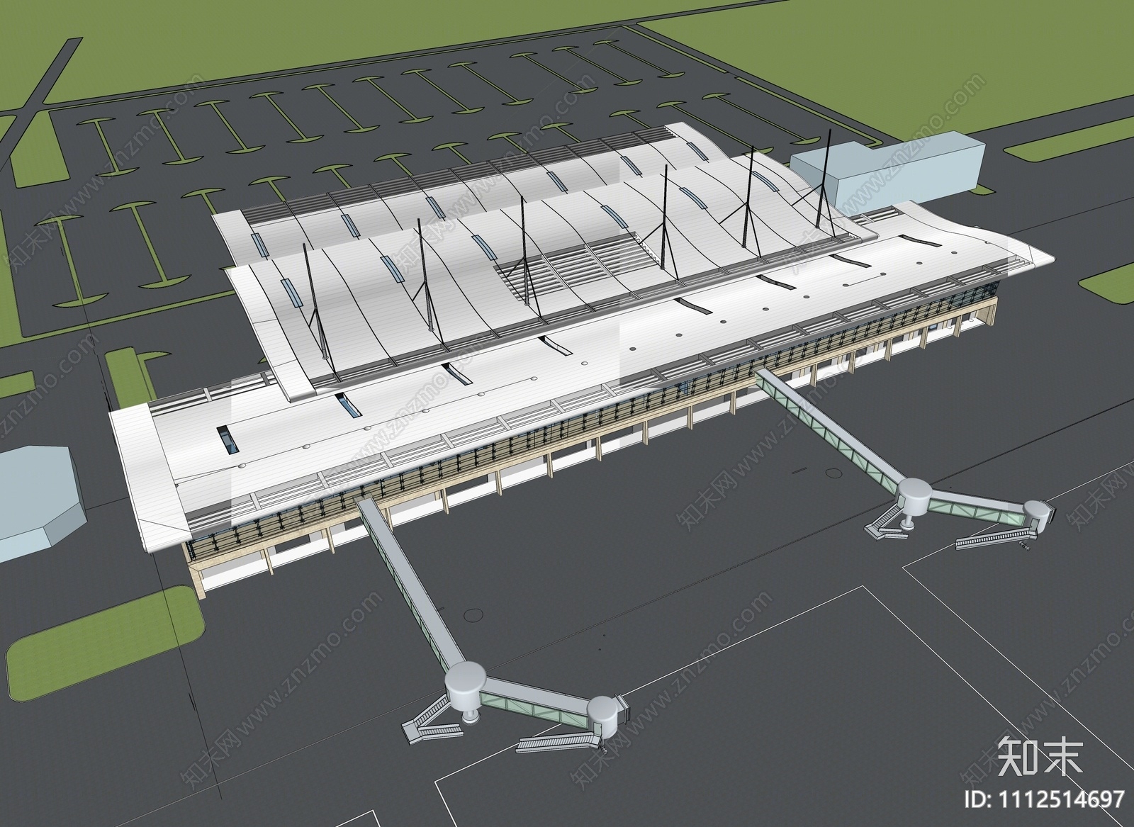 现代飞机场SU模型下载【ID:1112514697】