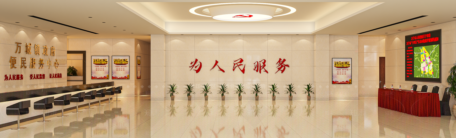 现代市政府办事大厅SU模型下载【ID:1112516144】