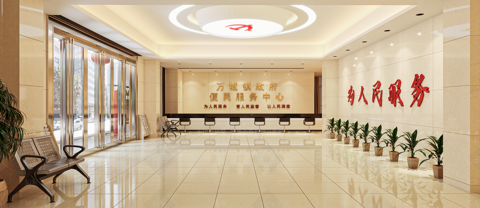 现代市政府办事大厅SU模型下载【ID:1112516144】