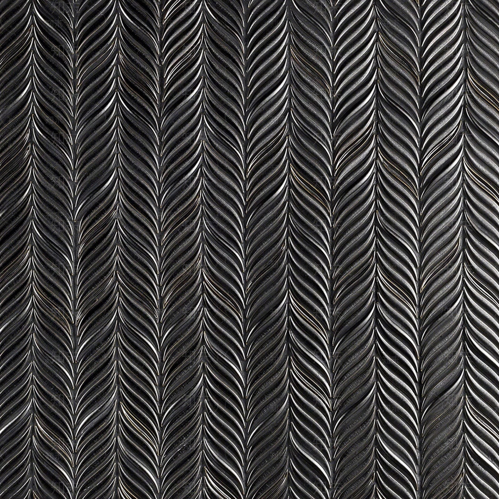 黑色柳叶艺术砖立体砖贴图下载【ID:1112516939】