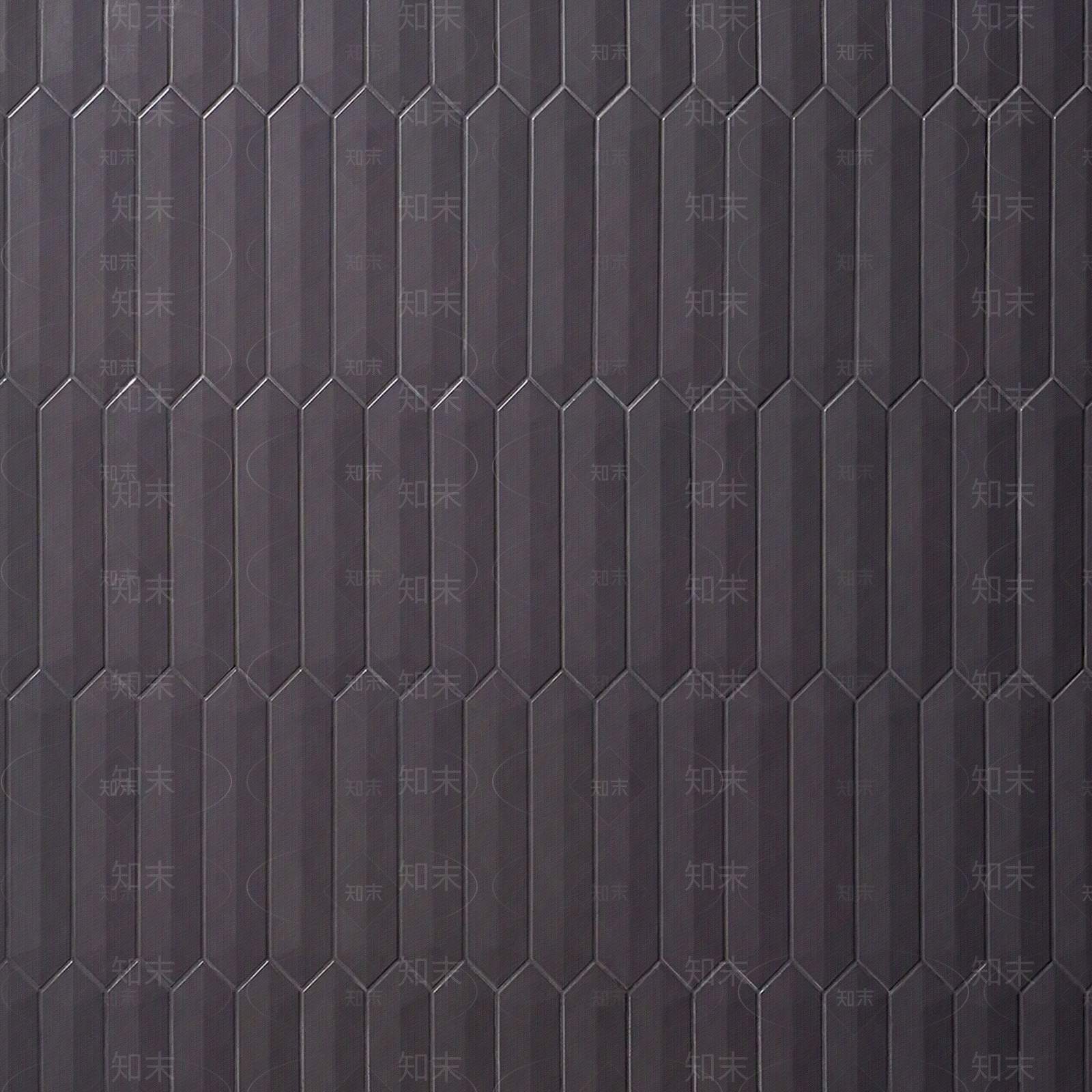 黑色亚光梭形六角长条砖贴图下载【ID:1112521081】