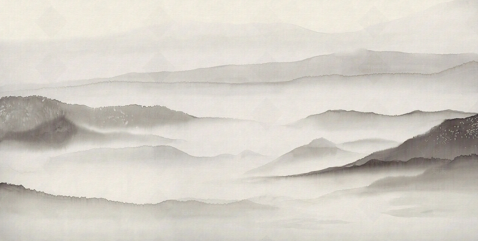 柔然中式山水壁画贴图下载【ID:1112522832】