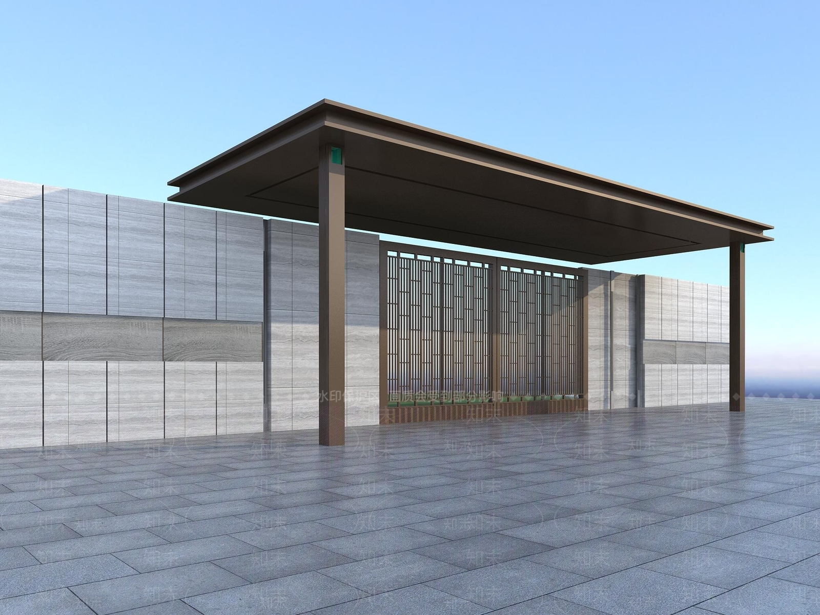 现代廊架3D模型下载【ID:1112530814】
