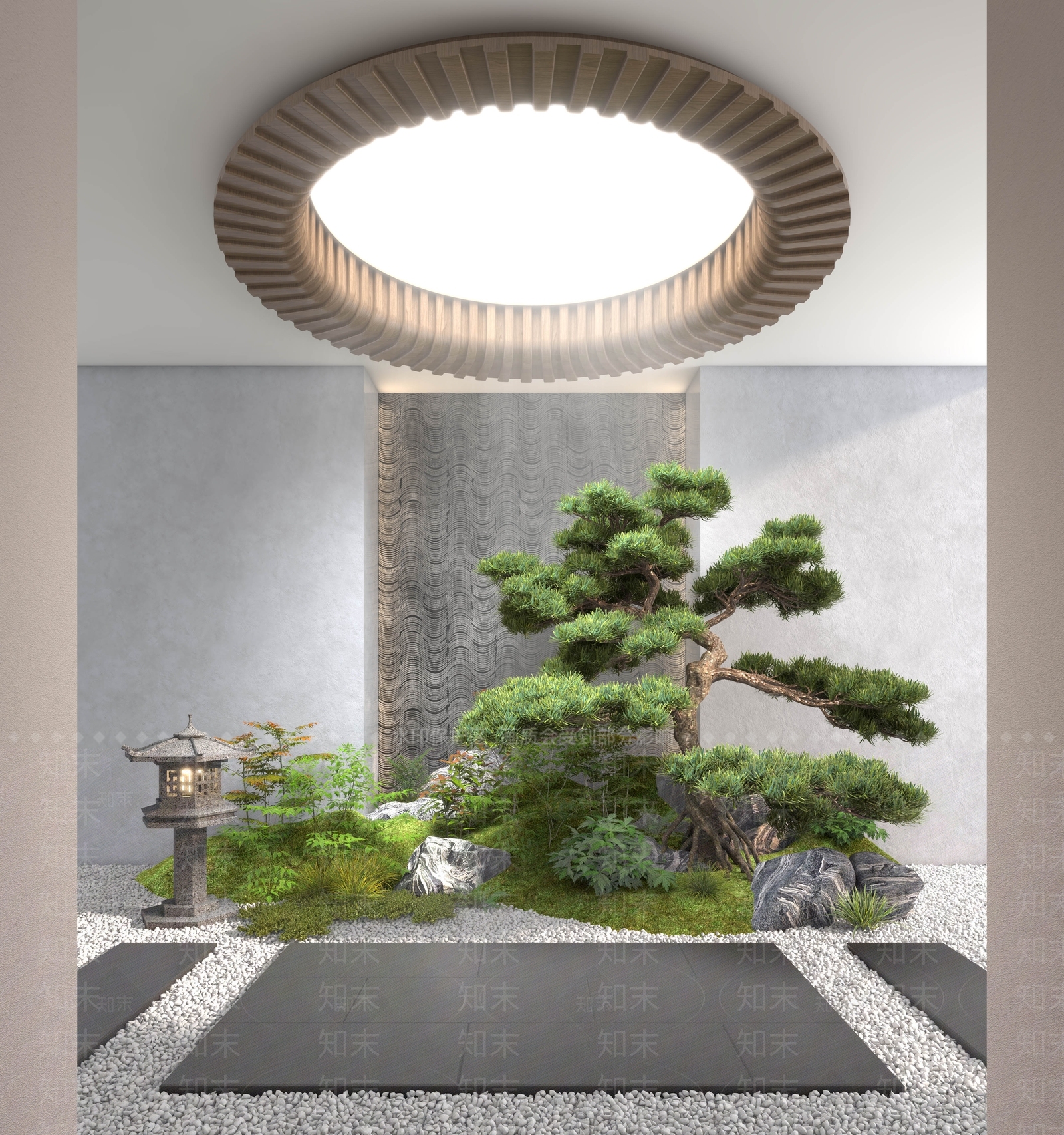 新中式植物堆3D模型下载【ID:1112530847】