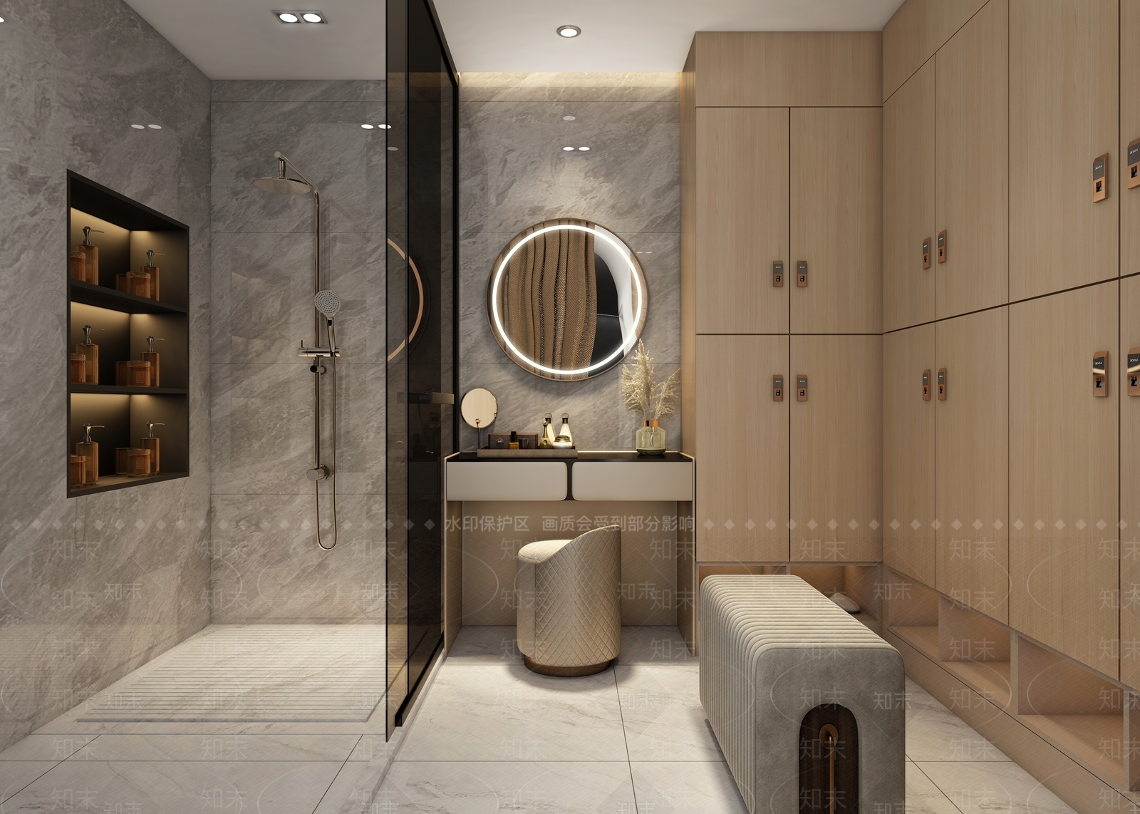 现代健身房更衣间3D模型下载【ID:1112533917】