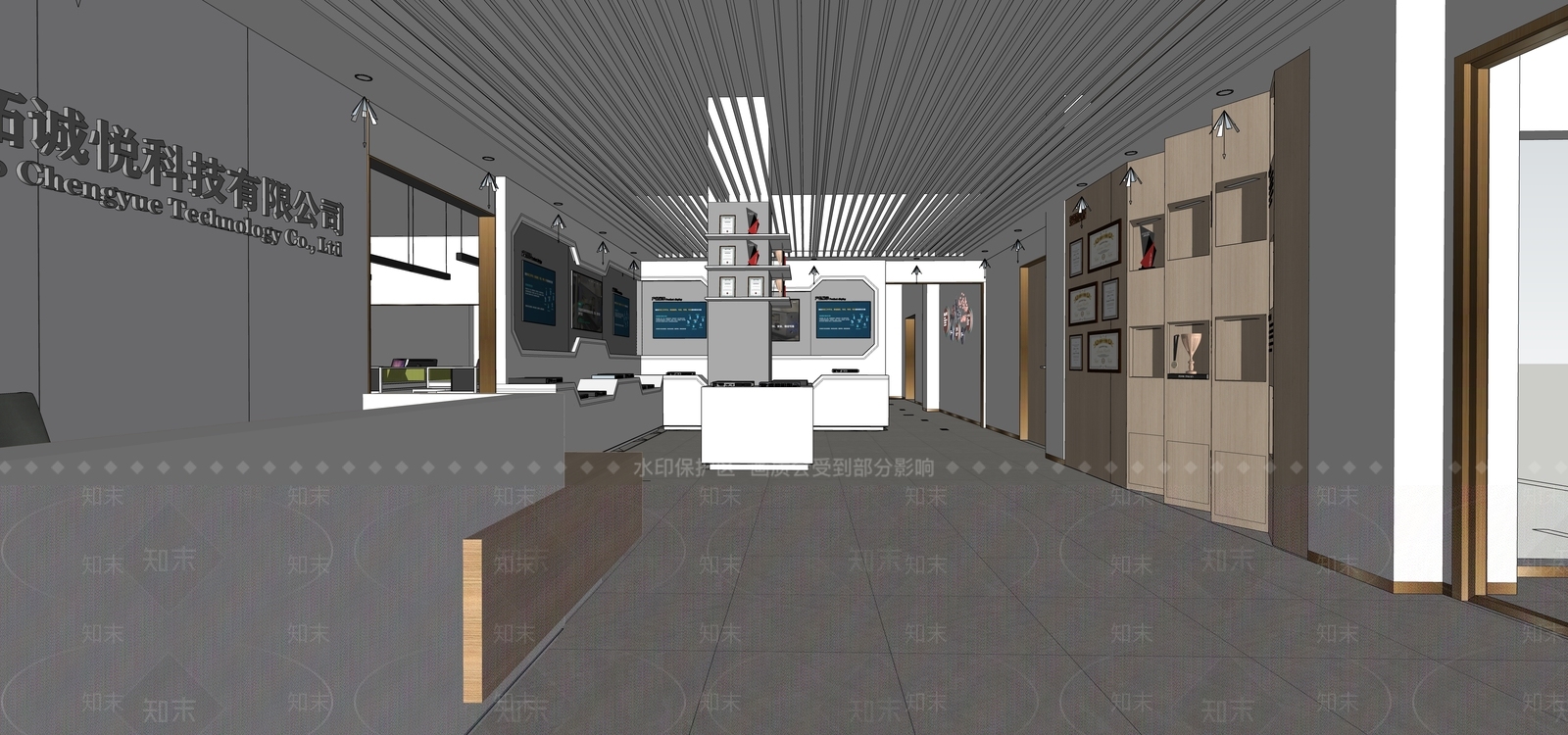 现代公司展厅SU模型下载【ID:1112535345】