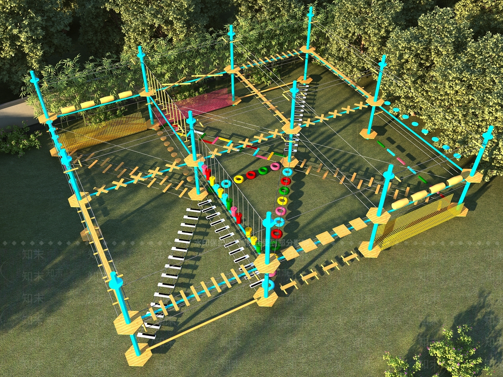 现代无动力儿童玩具游乐设备3D模型下载【ID:1112539119】