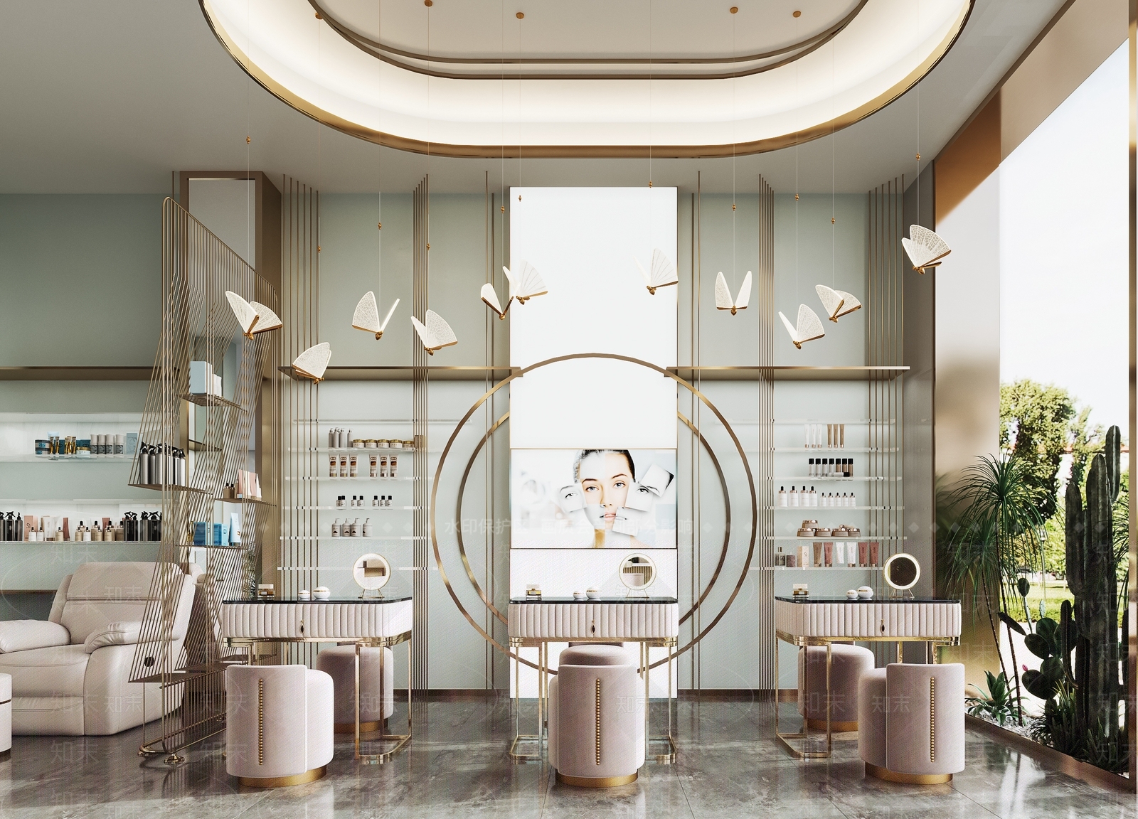 现代美甲店3D模型下载【ID:1112540653】