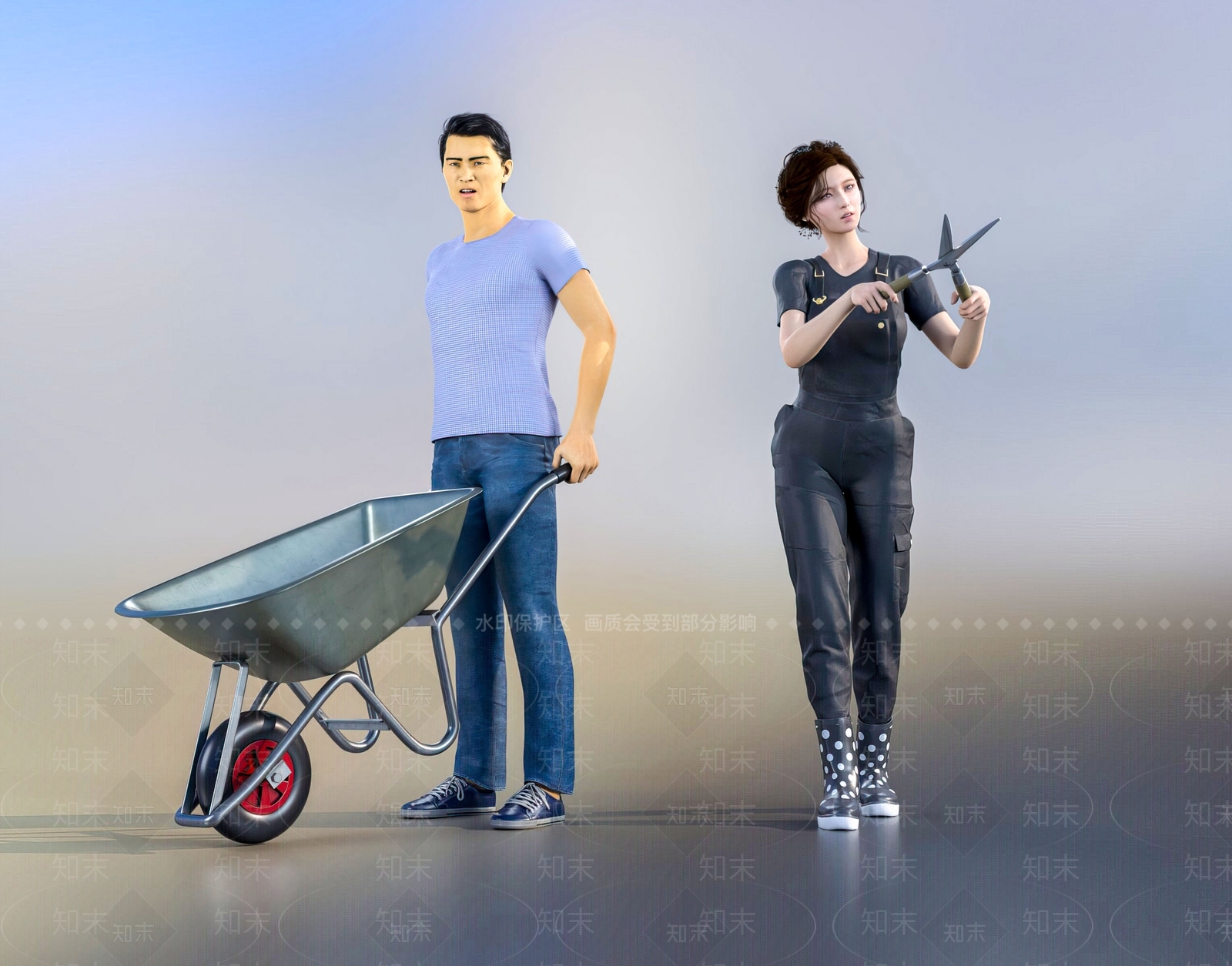 现代园林师3D模型下载【ID:1112542449】