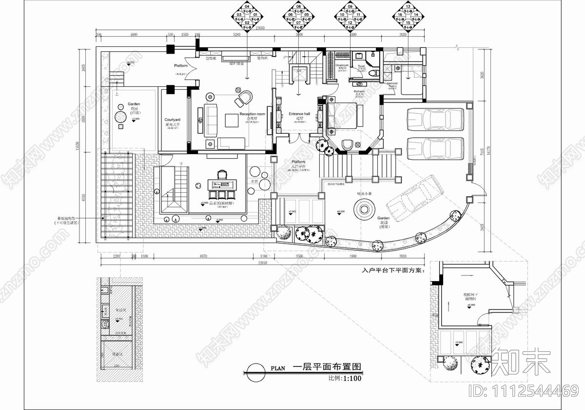 四层别墅家装施工图cad施工图下载【ID:1112544469】