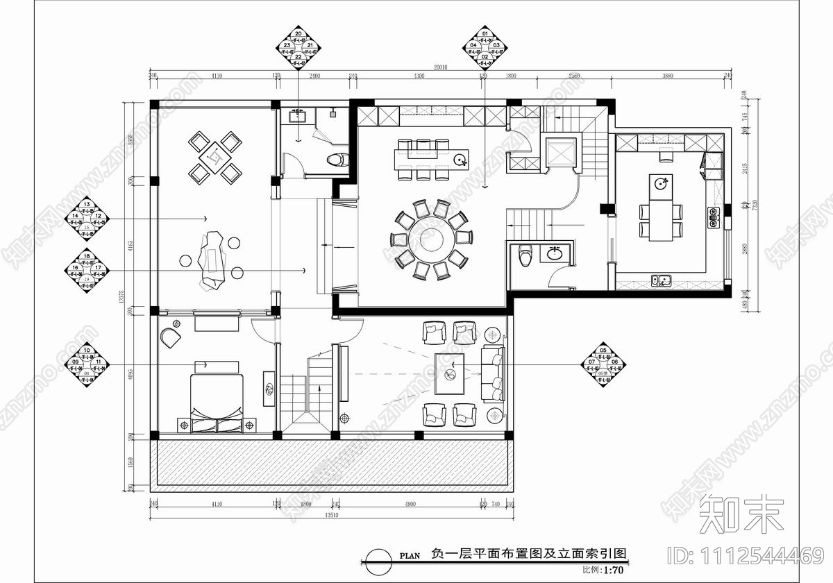 四层别墅家装施工图cad施工图下载【ID:1112544469】