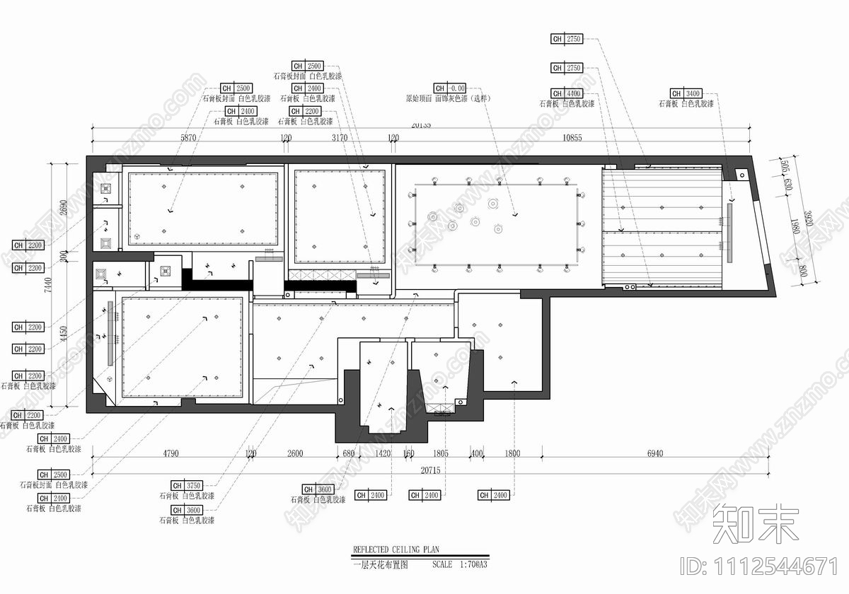 200㎡美容SPA会所施工图cad施工图下载【ID:1112544671】
