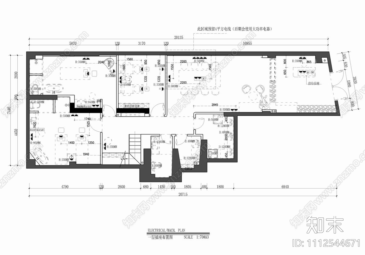 200㎡美容SPA会所施工图cad施工图下载【ID:1112544671】