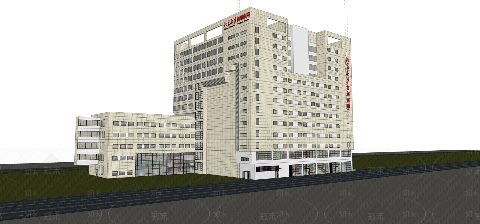 现代医疗建筑SU模型下载【ID:1112548120】