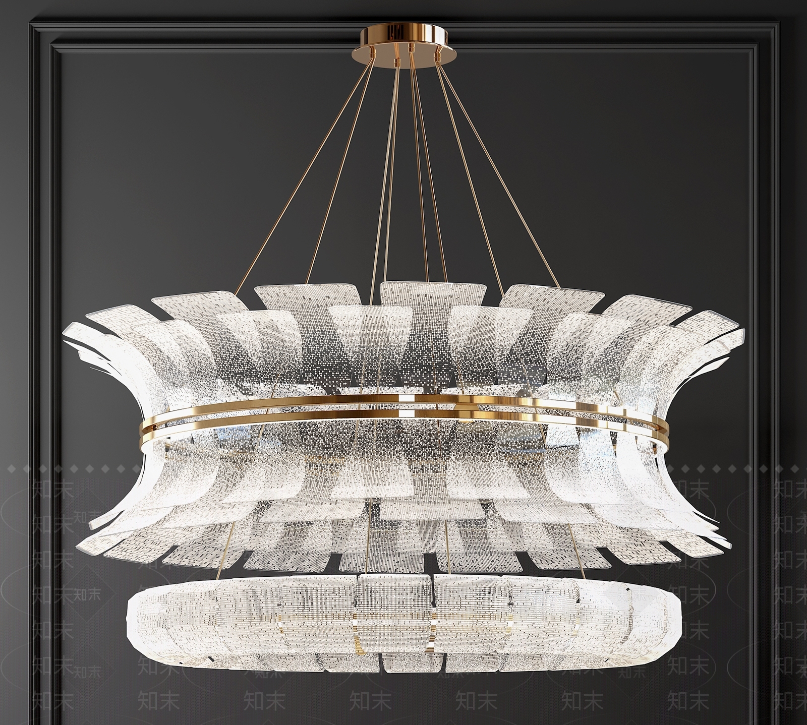 现代客厅吊灯3D模型下载【ID:1112605964】