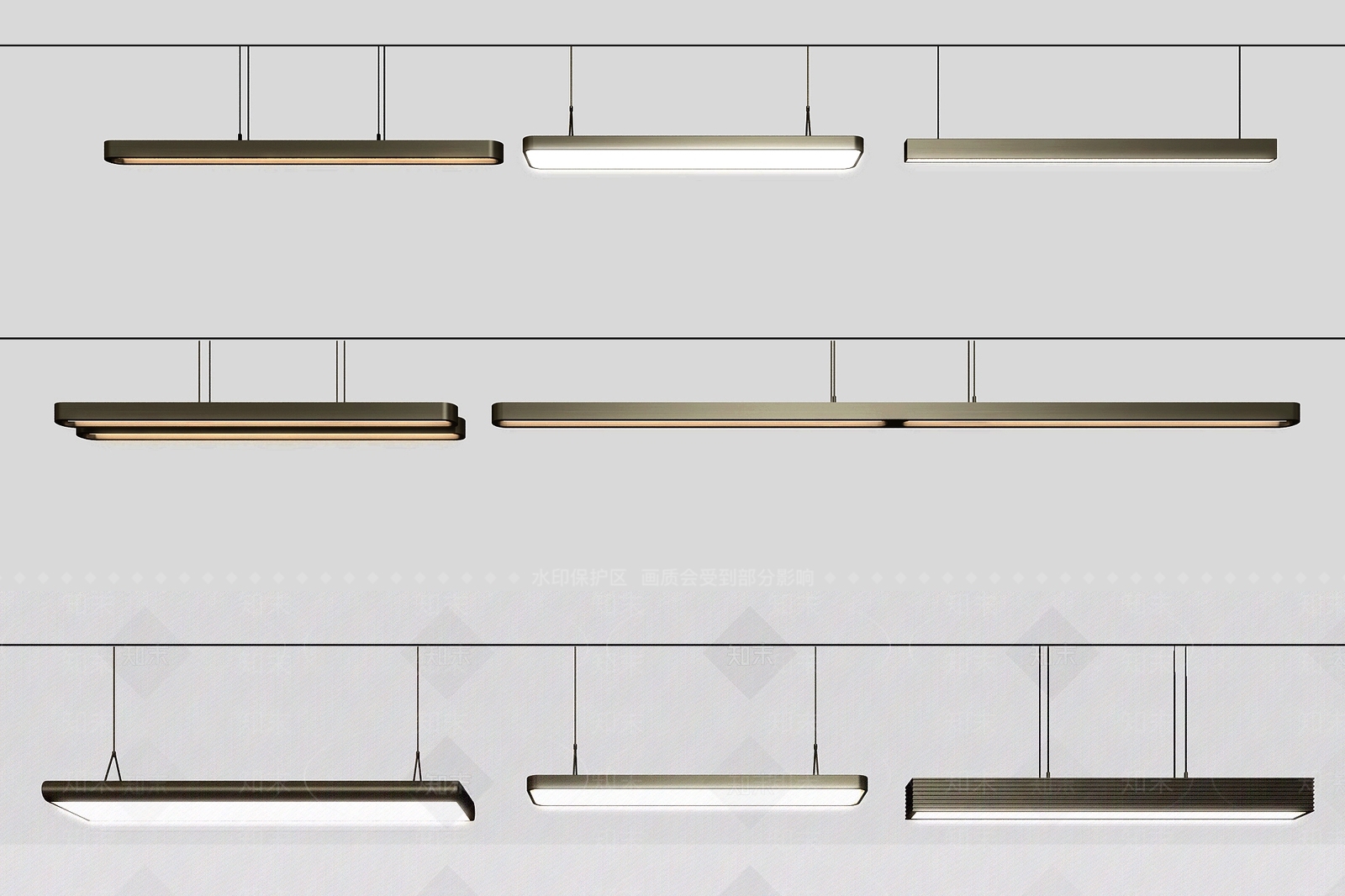 现代办公室吊灯3D模型下载【ID:1112556105】