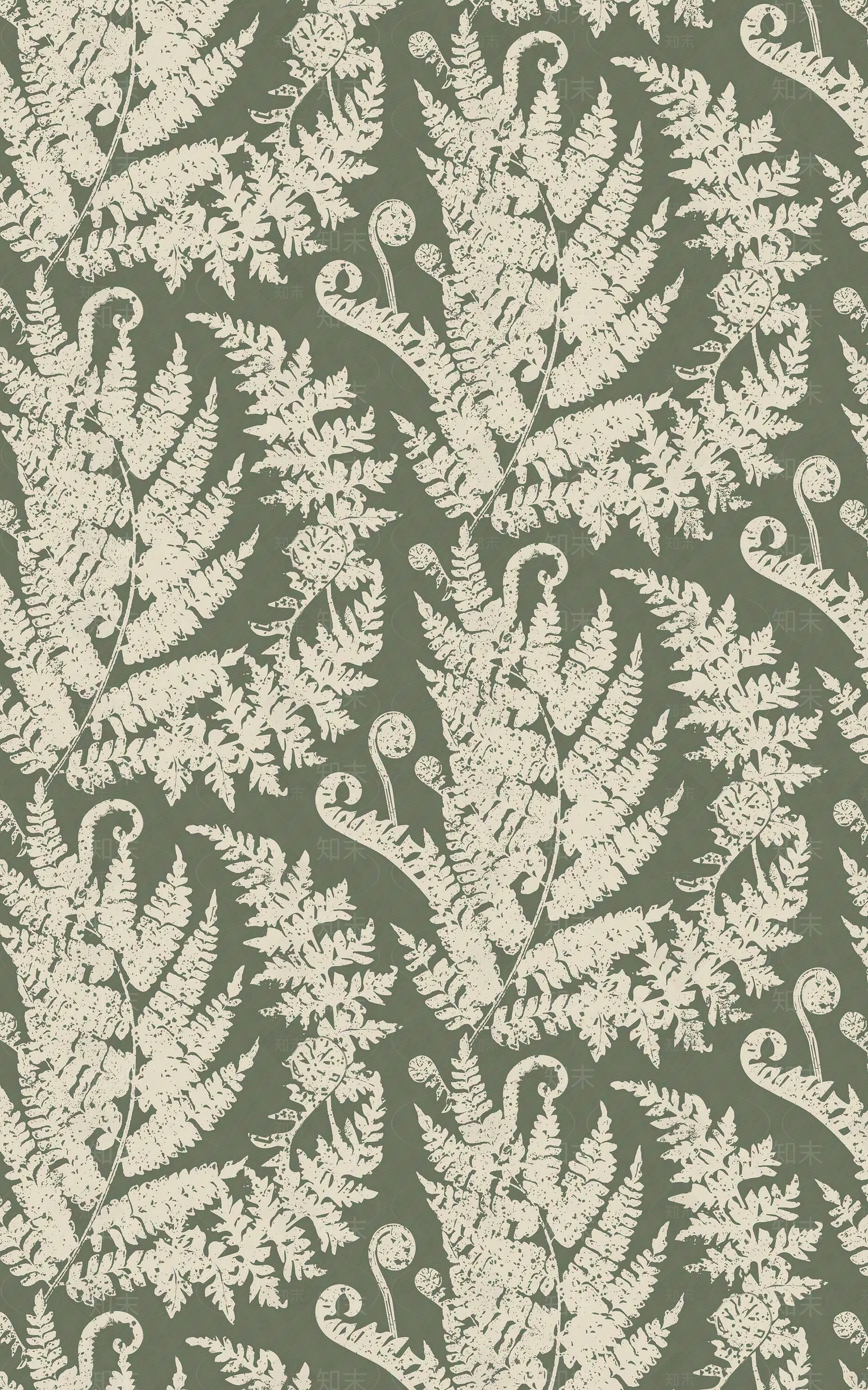 绿色树叶印花壁纸贴图下载【ID:1112556904】