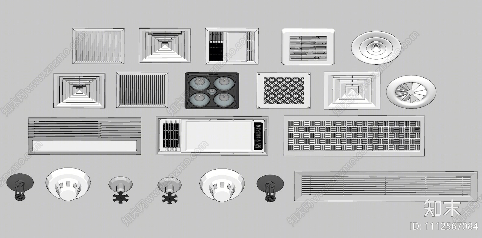 现代空调出风口SU模型下载【ID:1112567084】